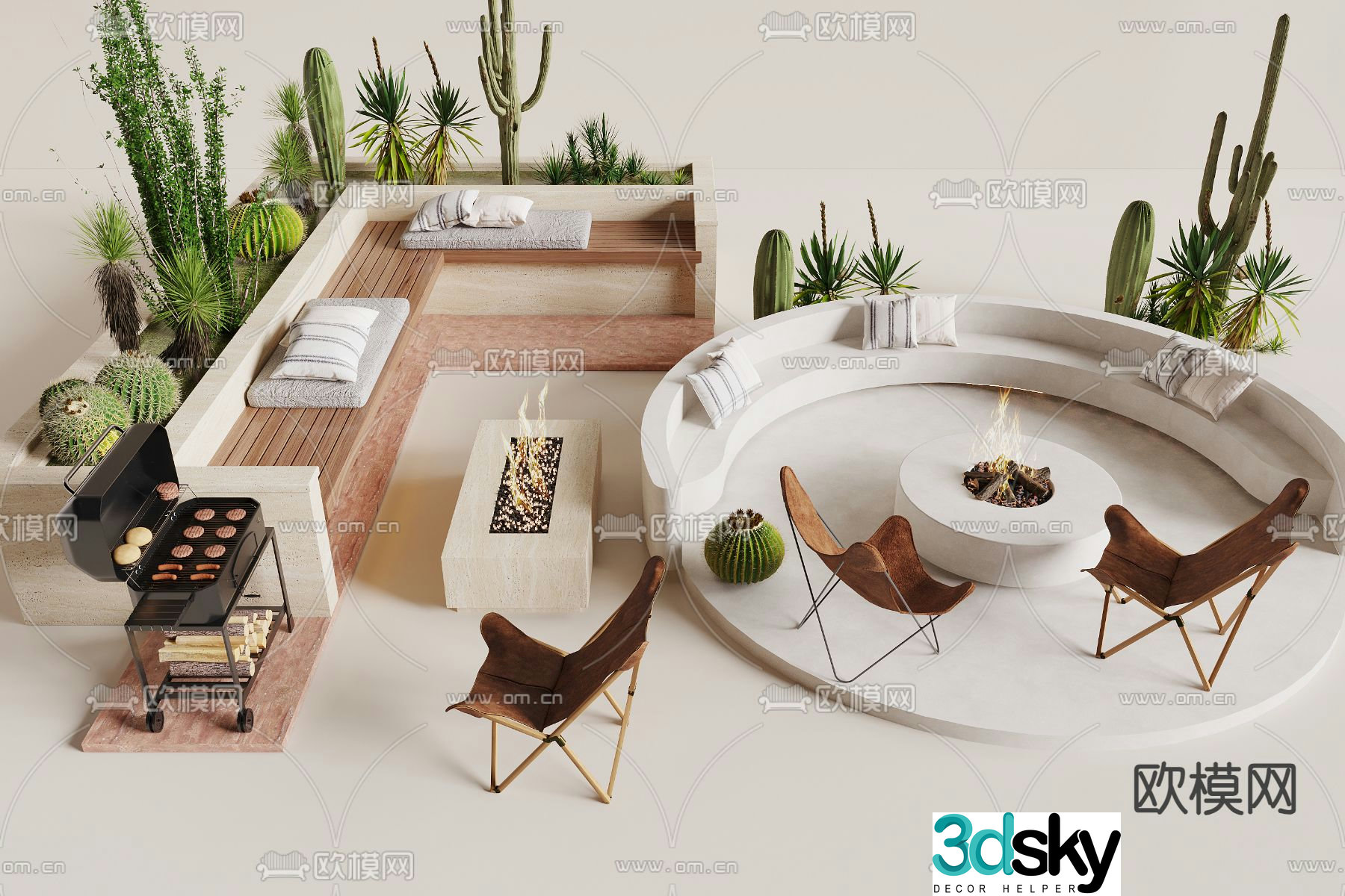 outdoor sofa outdoor seat 3d model