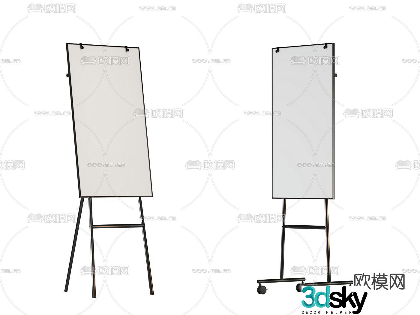 Office whiteboard meeting record board writing board 3d model