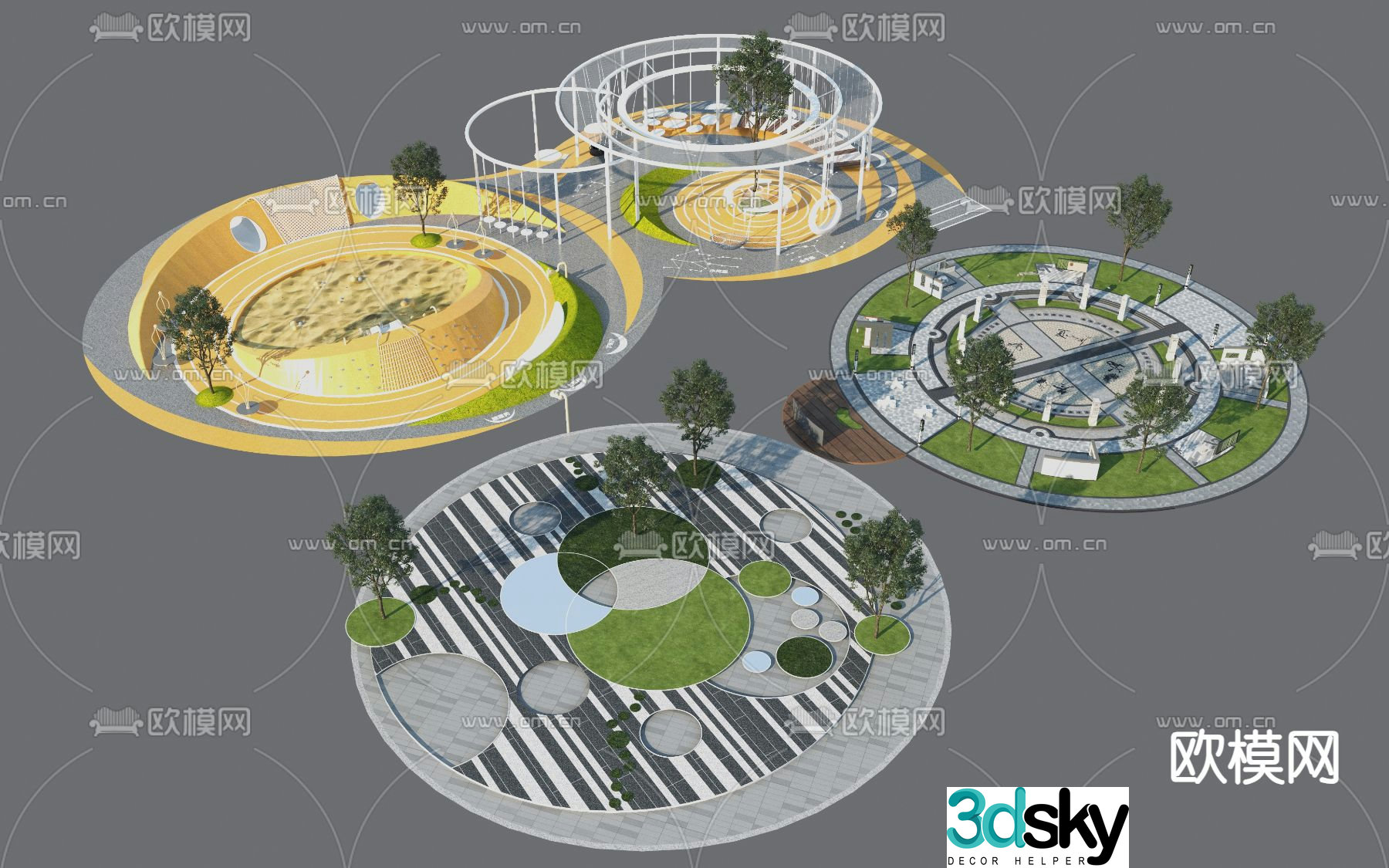 Park landscape 3d model