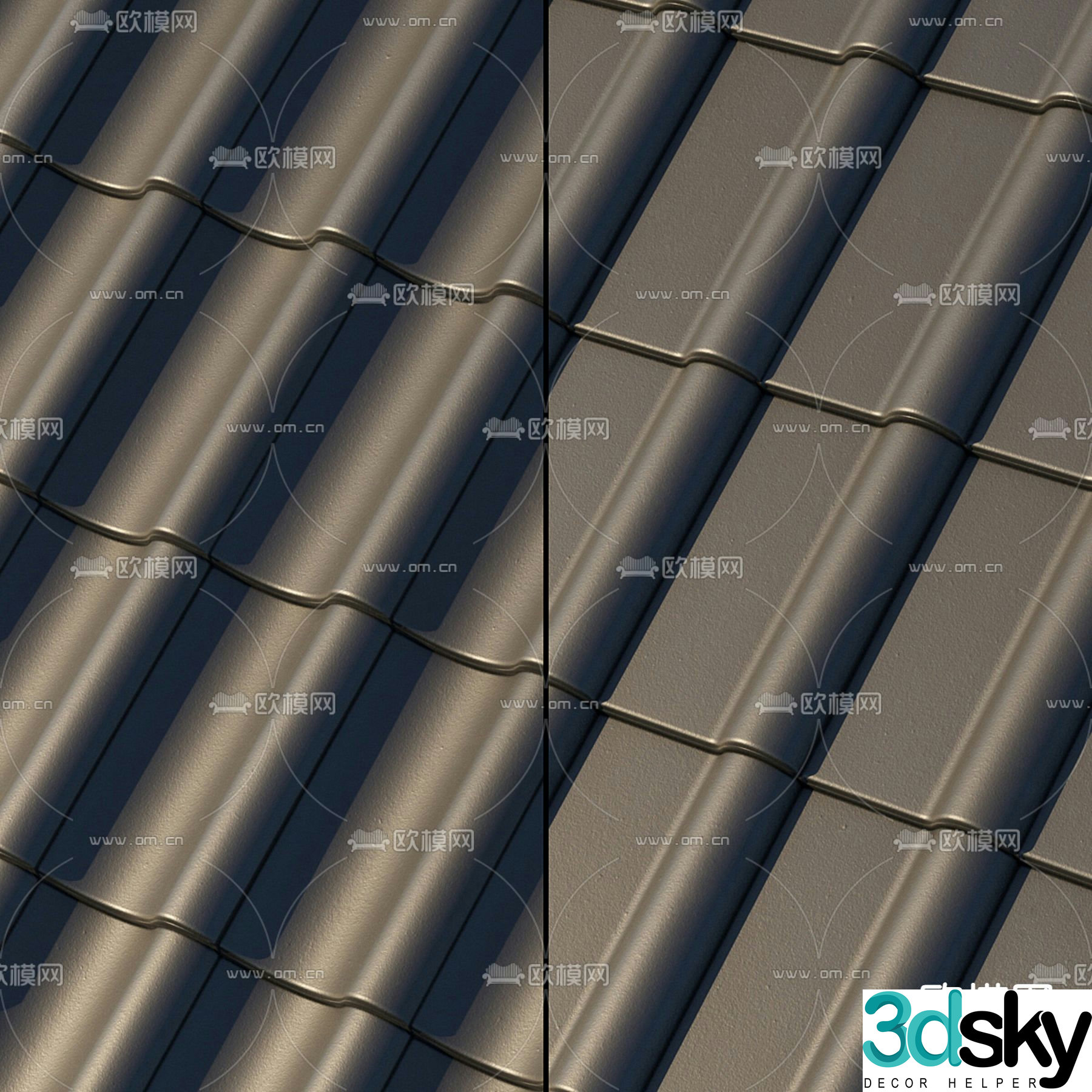 eaves roof eaves tiles 3d model