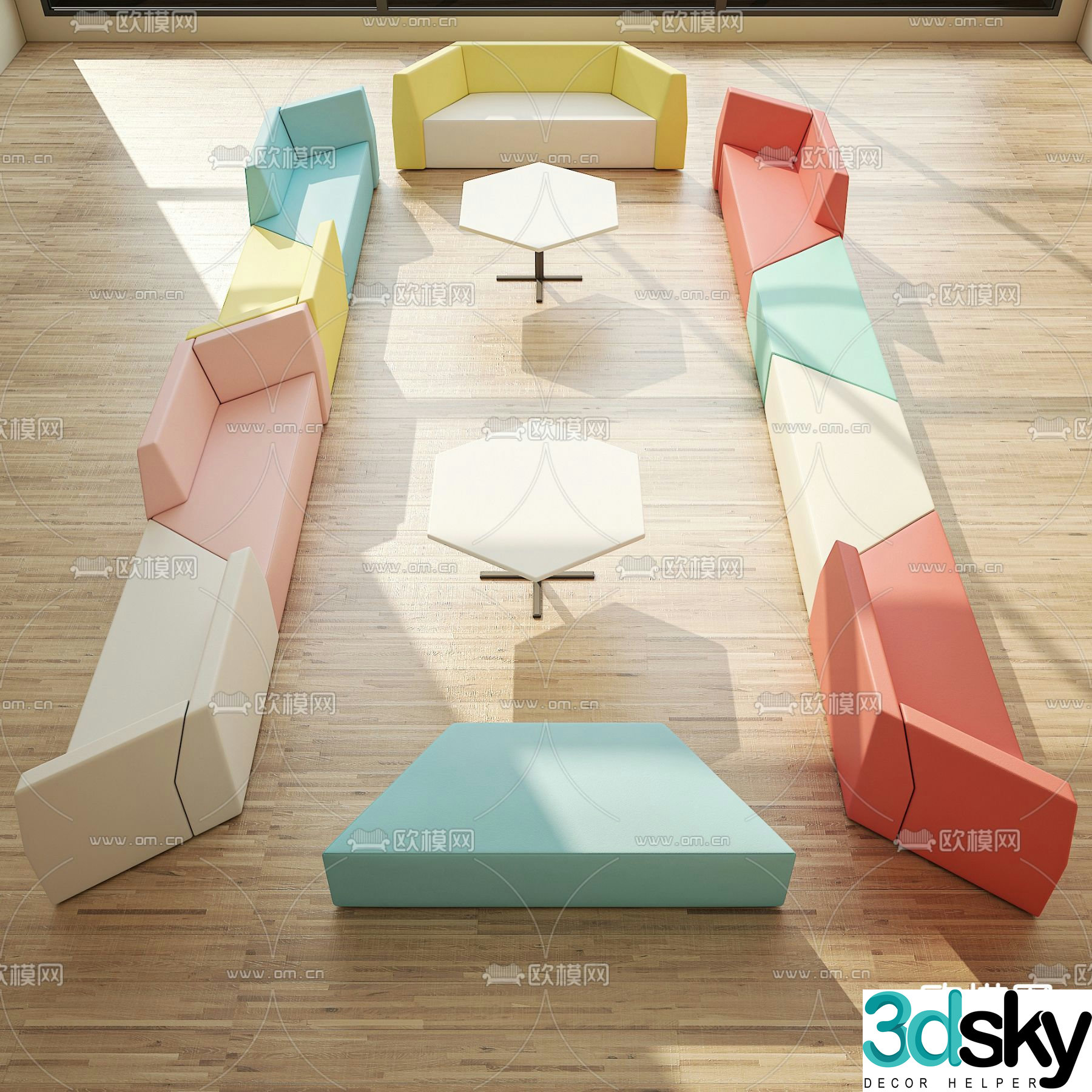 dopamine leisure sofa office sofa public sofa 3d model