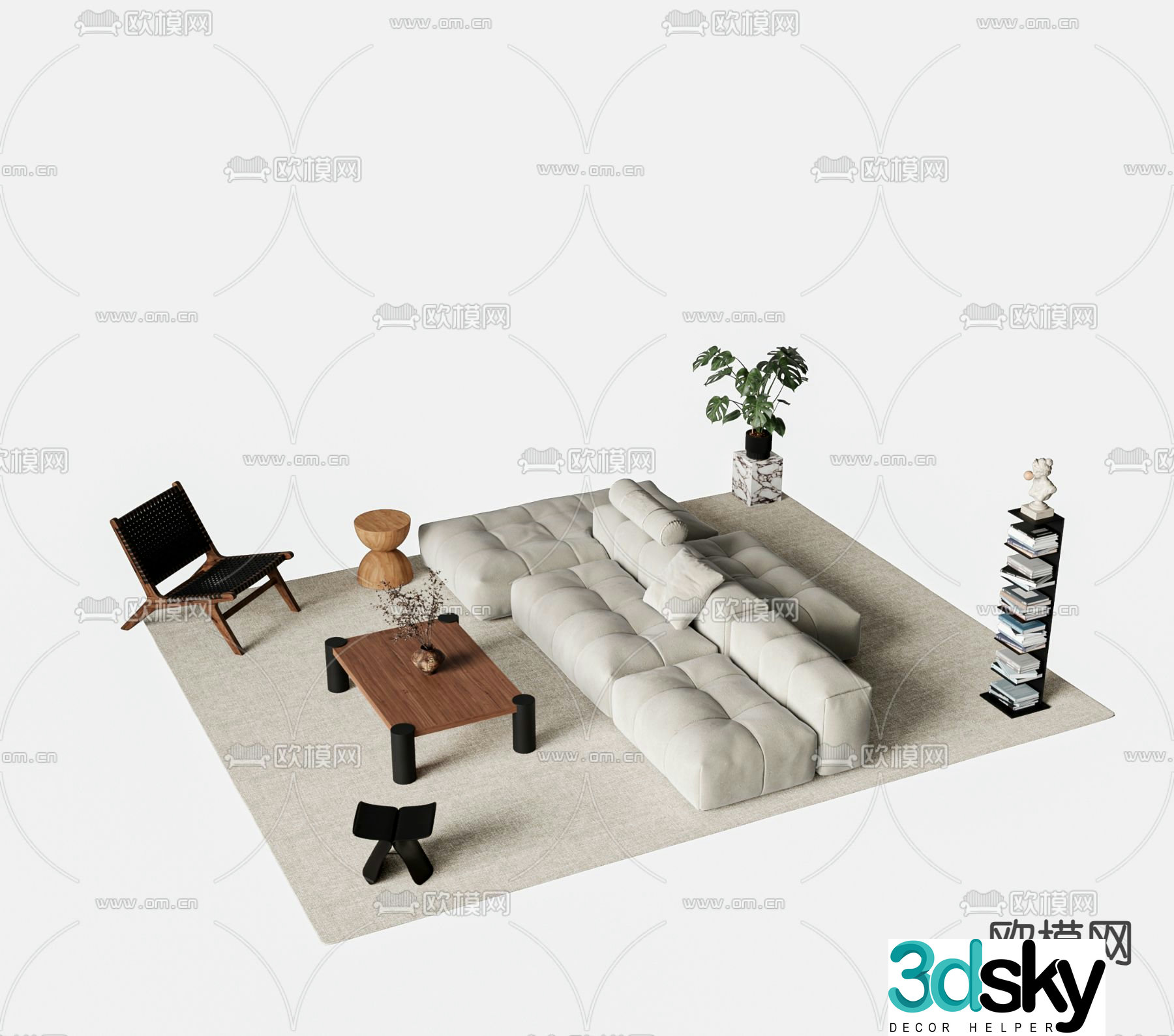 Modern sofa set 3d model