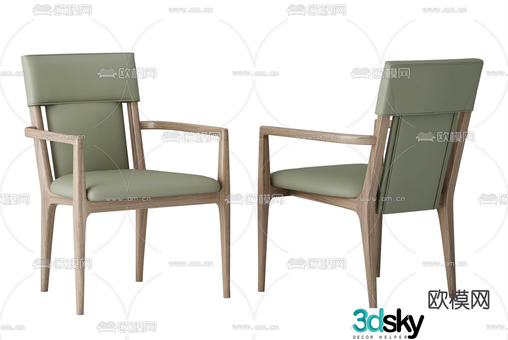leather chair lounge chair armchair 3d model