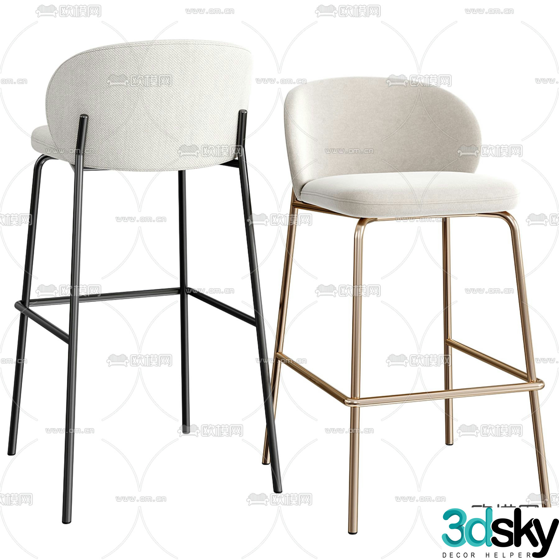 BoConcept modern bar stool bar stool high stool 3d model