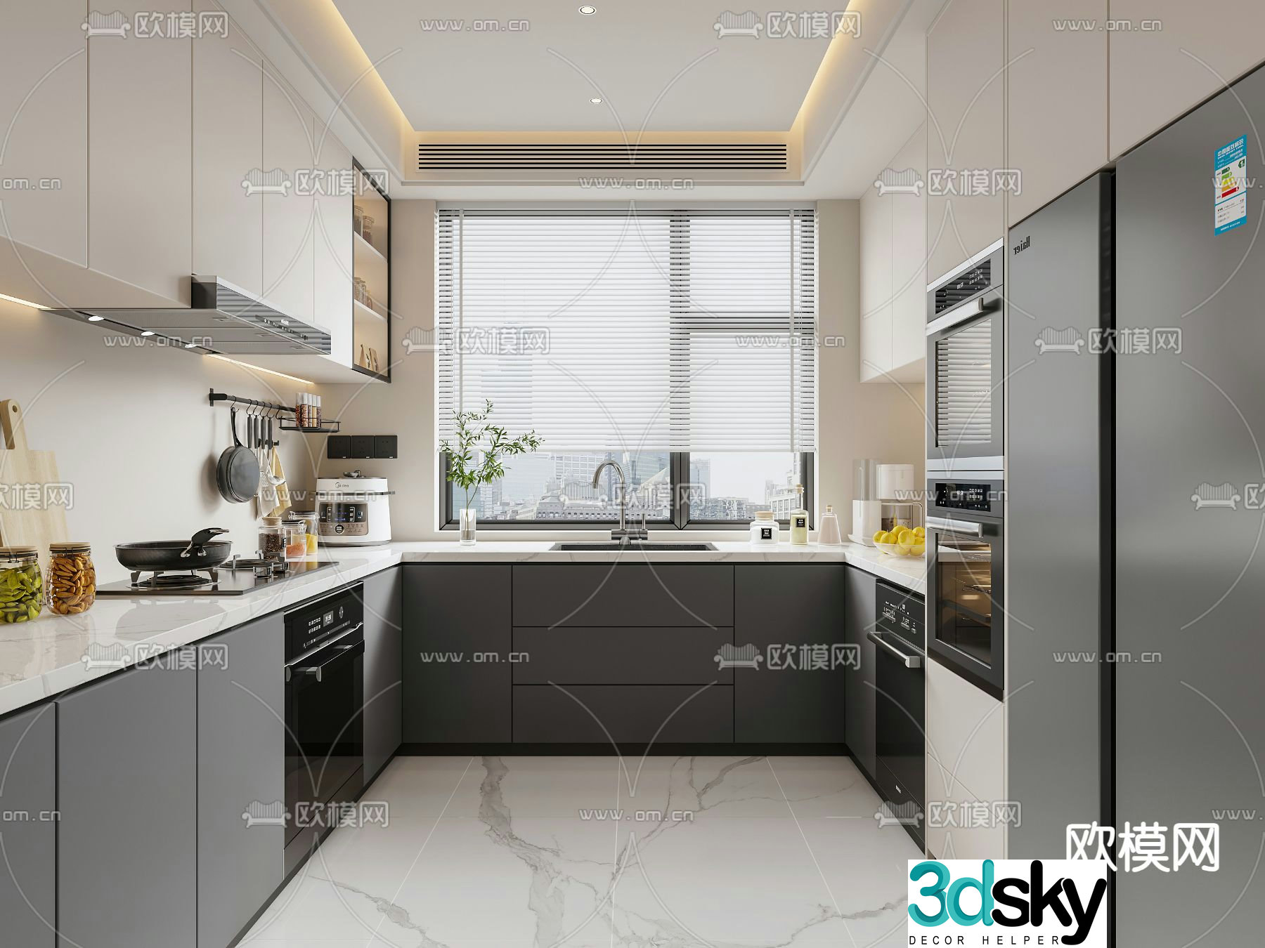 Modern kitchen cabinet 3d model