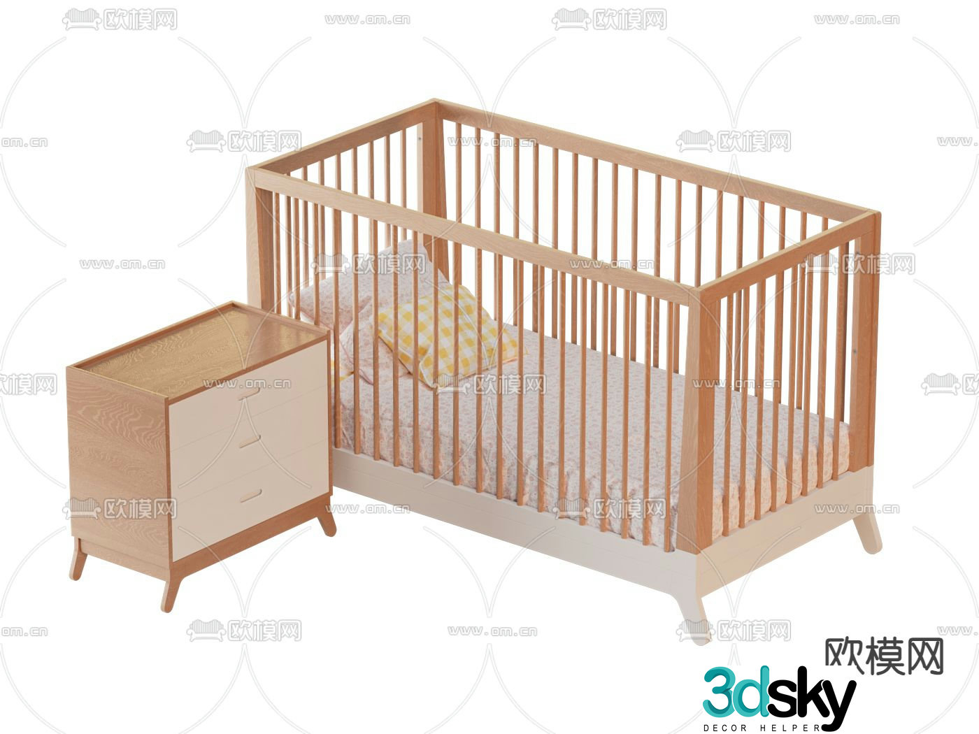 Modern crib 3d model