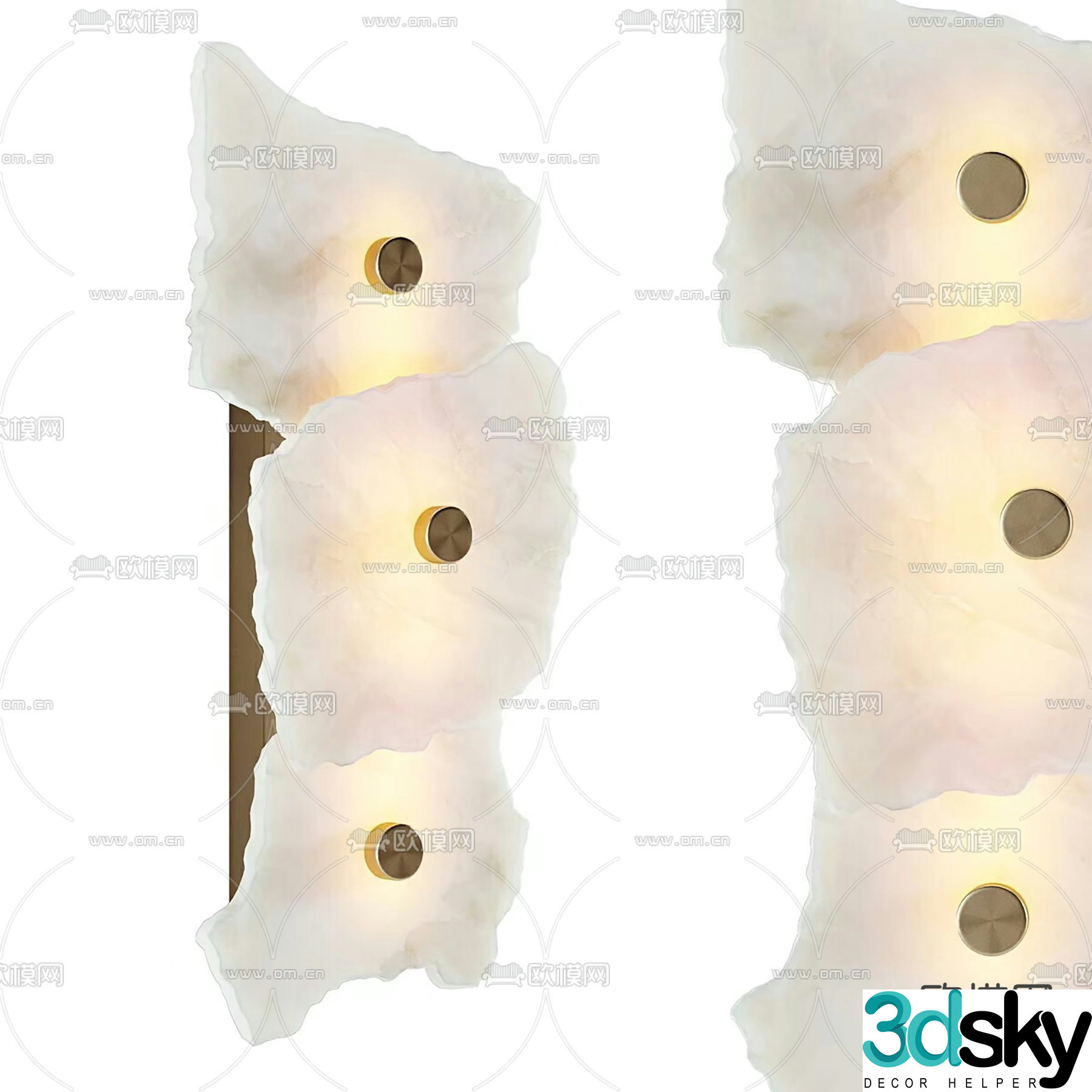 Terra Translucent Stone Wall Light 3D Model