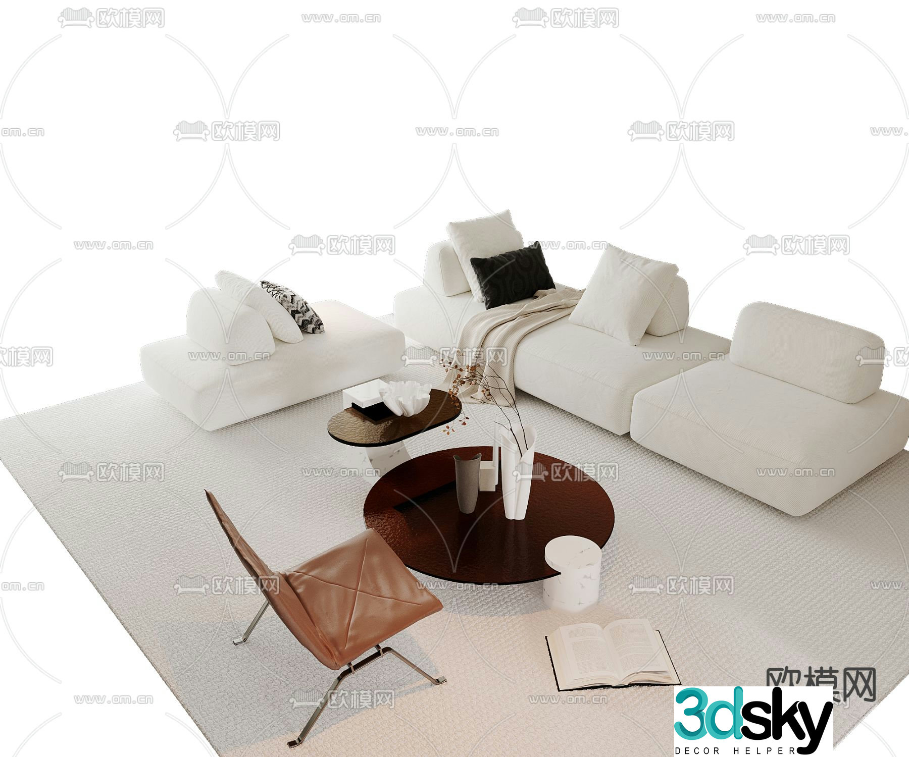 Modern sectional sofa 3d model