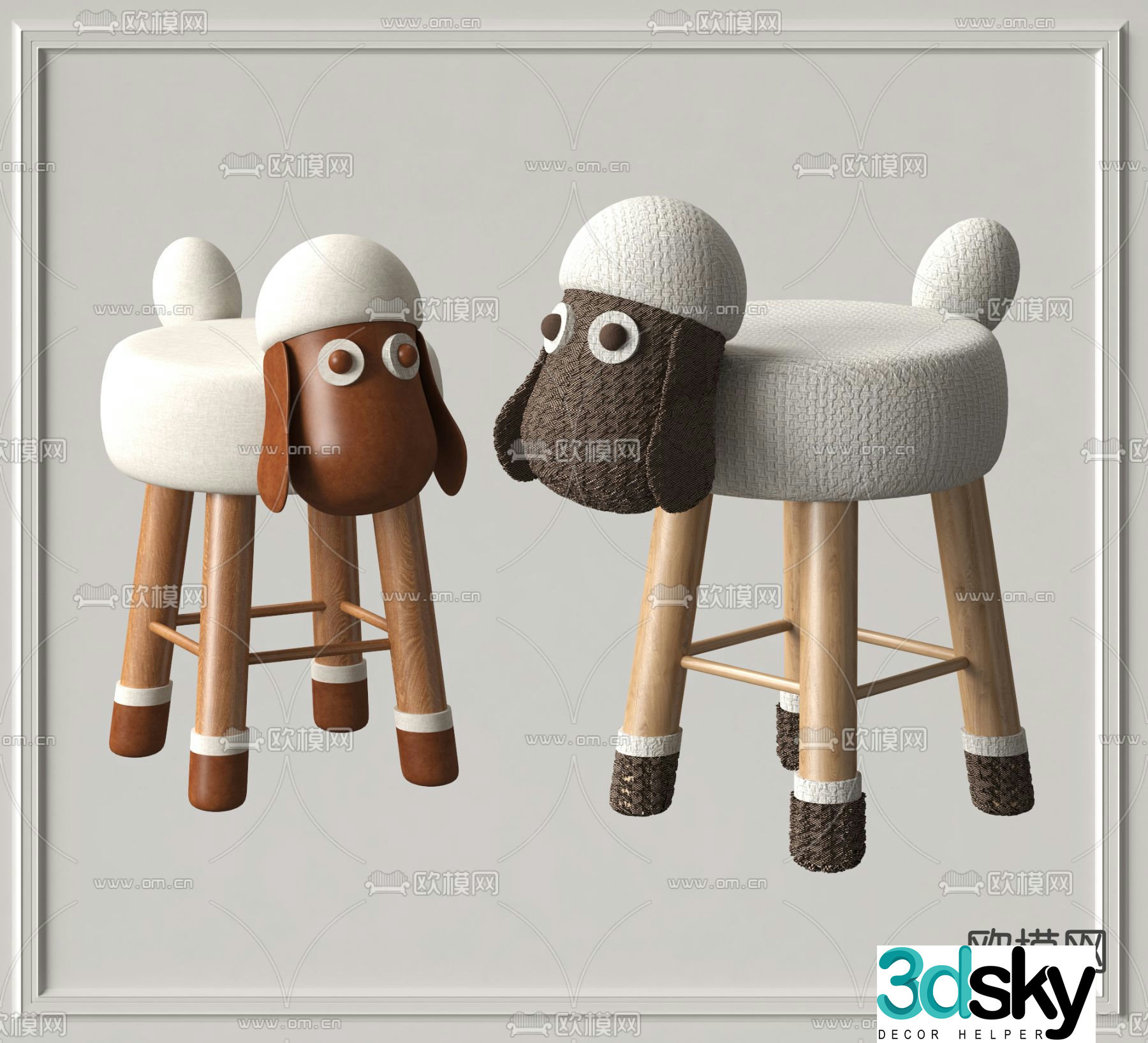 Children’s stool cartoon stool 3d model