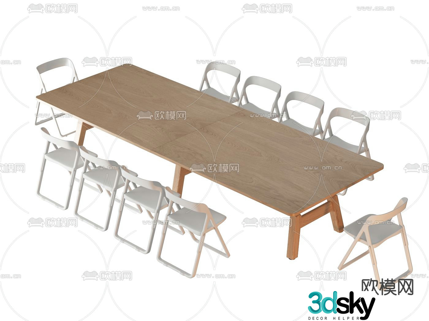 Nordic conference table large conference table 3d model