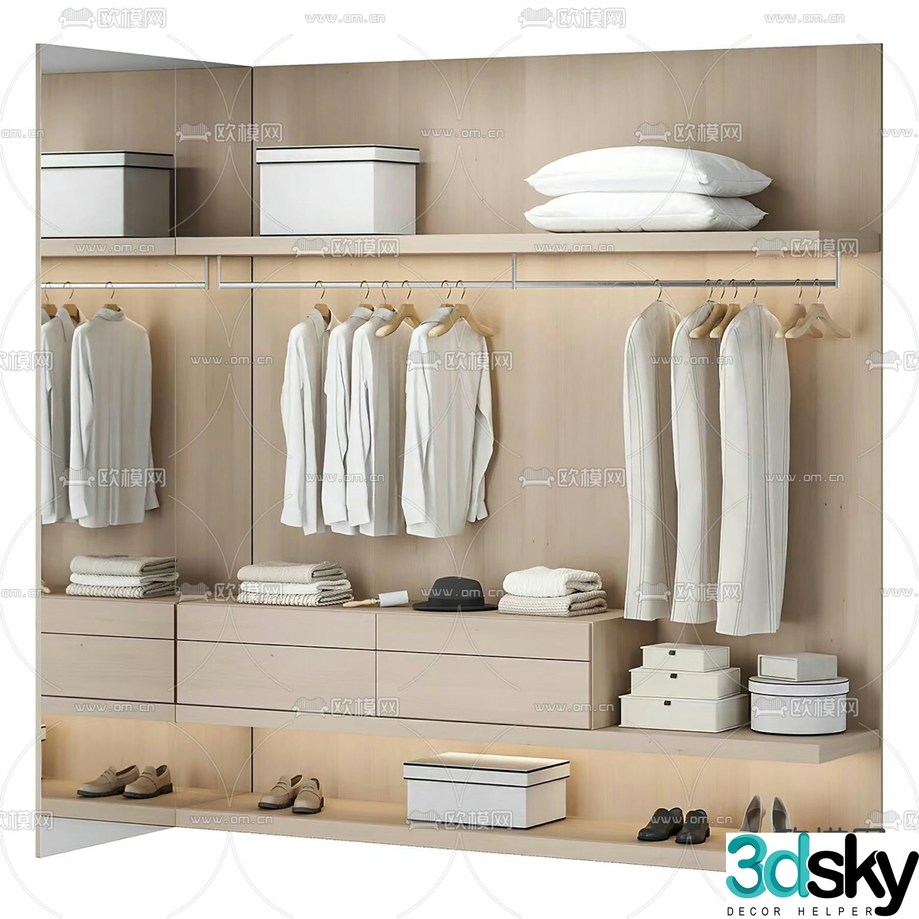 Doorless wardrobe 3d model
