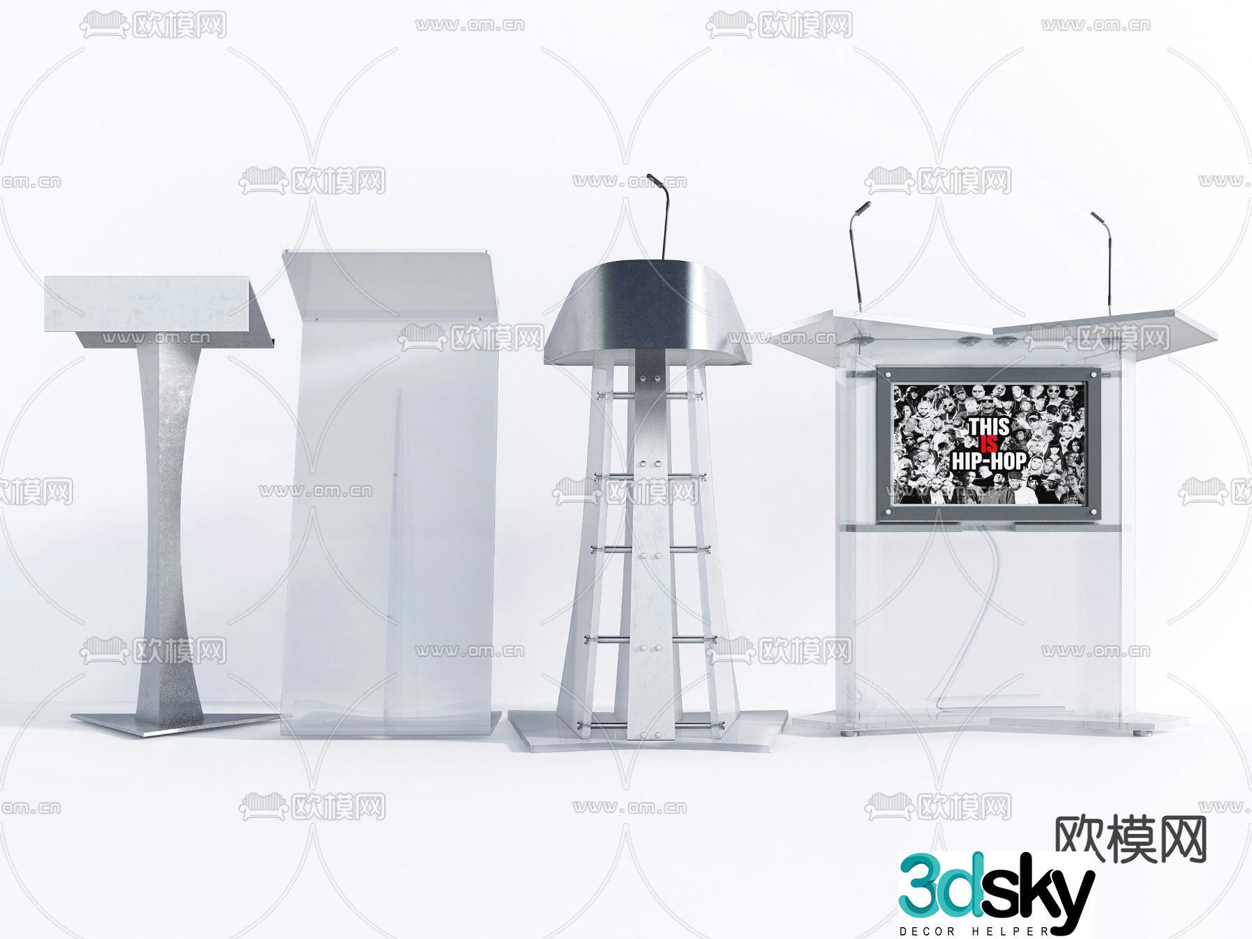 modern podium podium 3d model