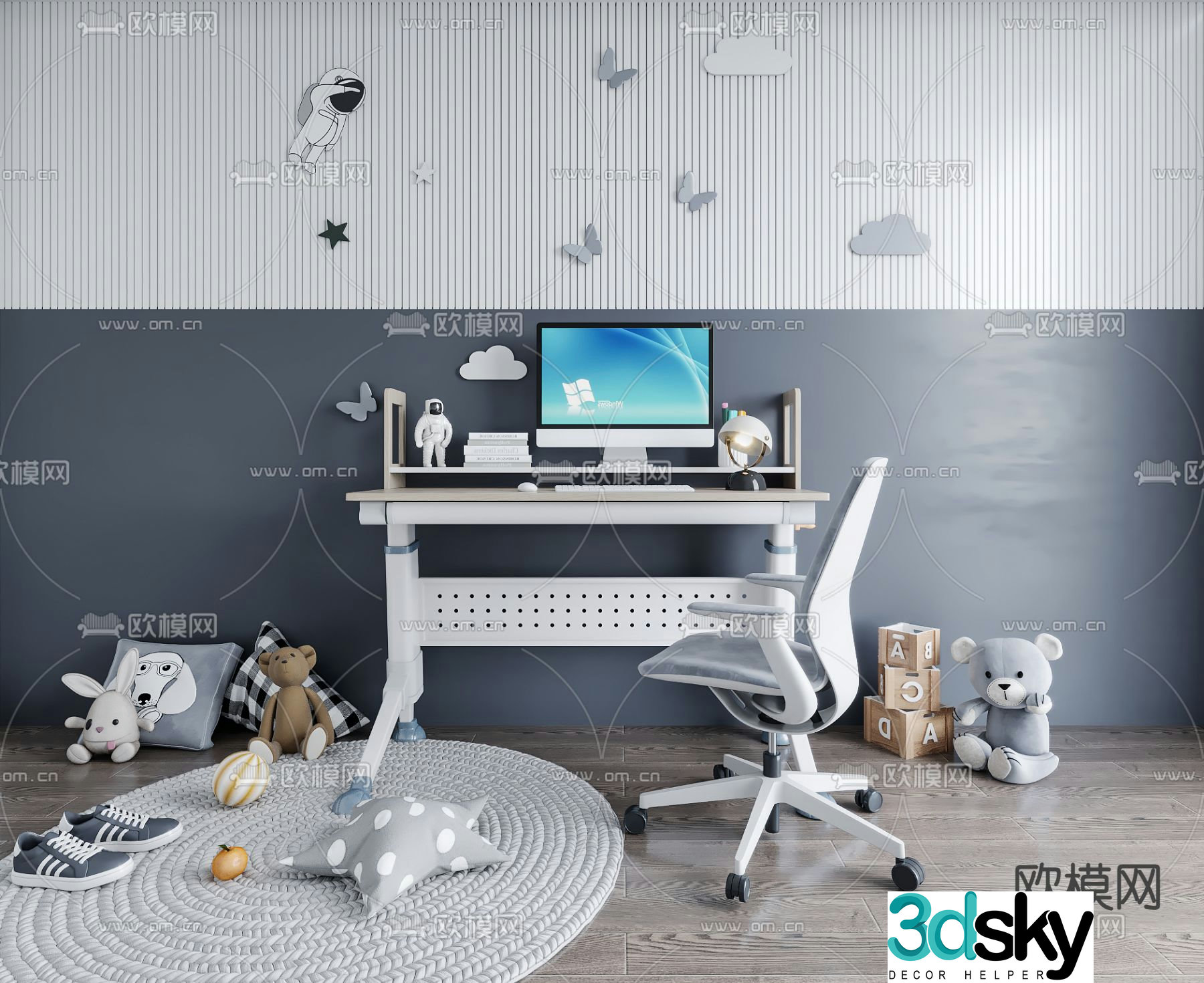 Children’s desk chair 3d model