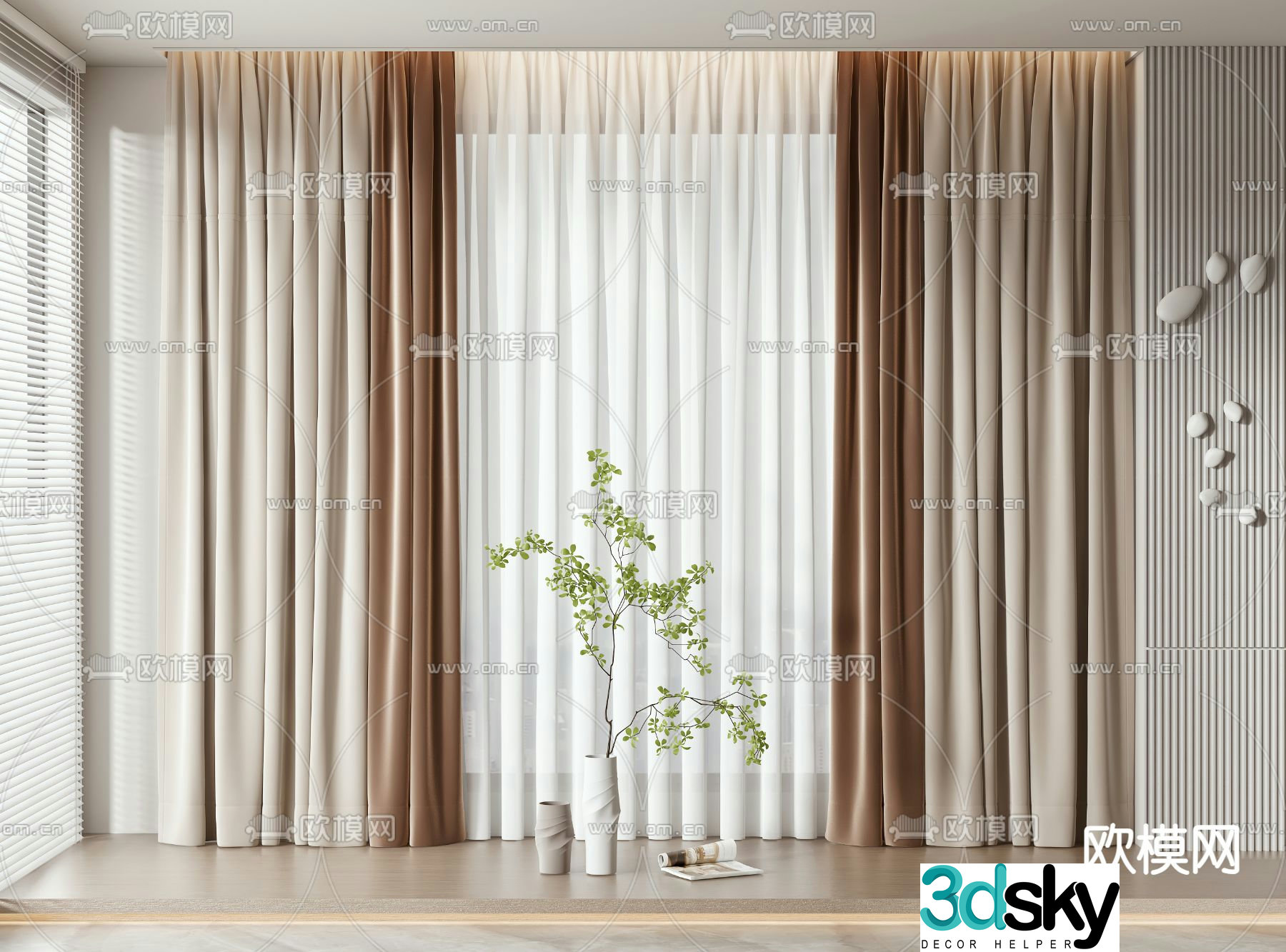 Modern curtain 3d model