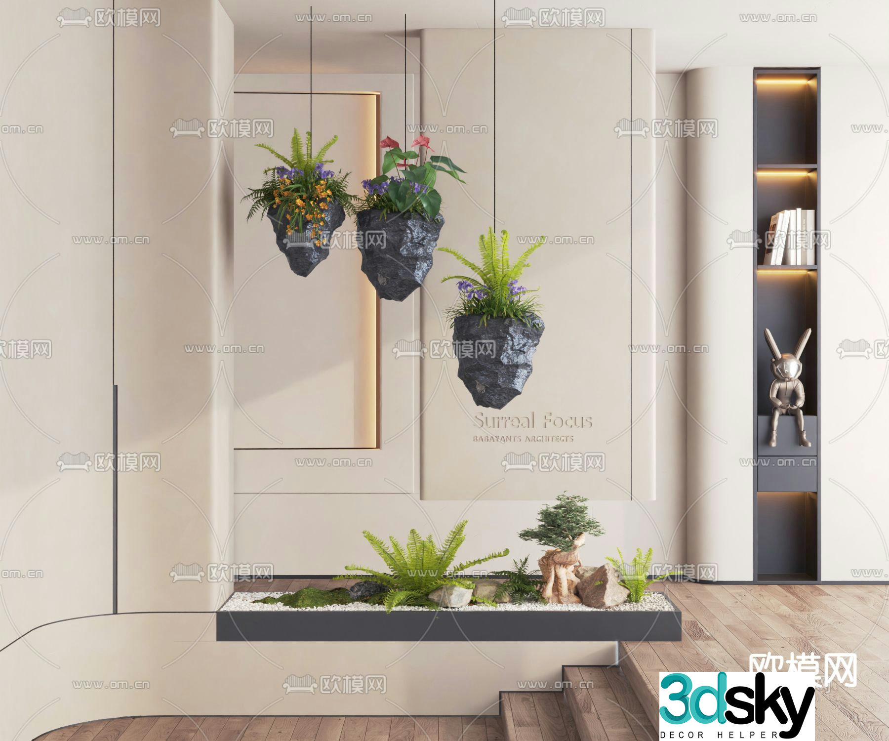 Entrance entrance landscape indoor landscaping 3d model