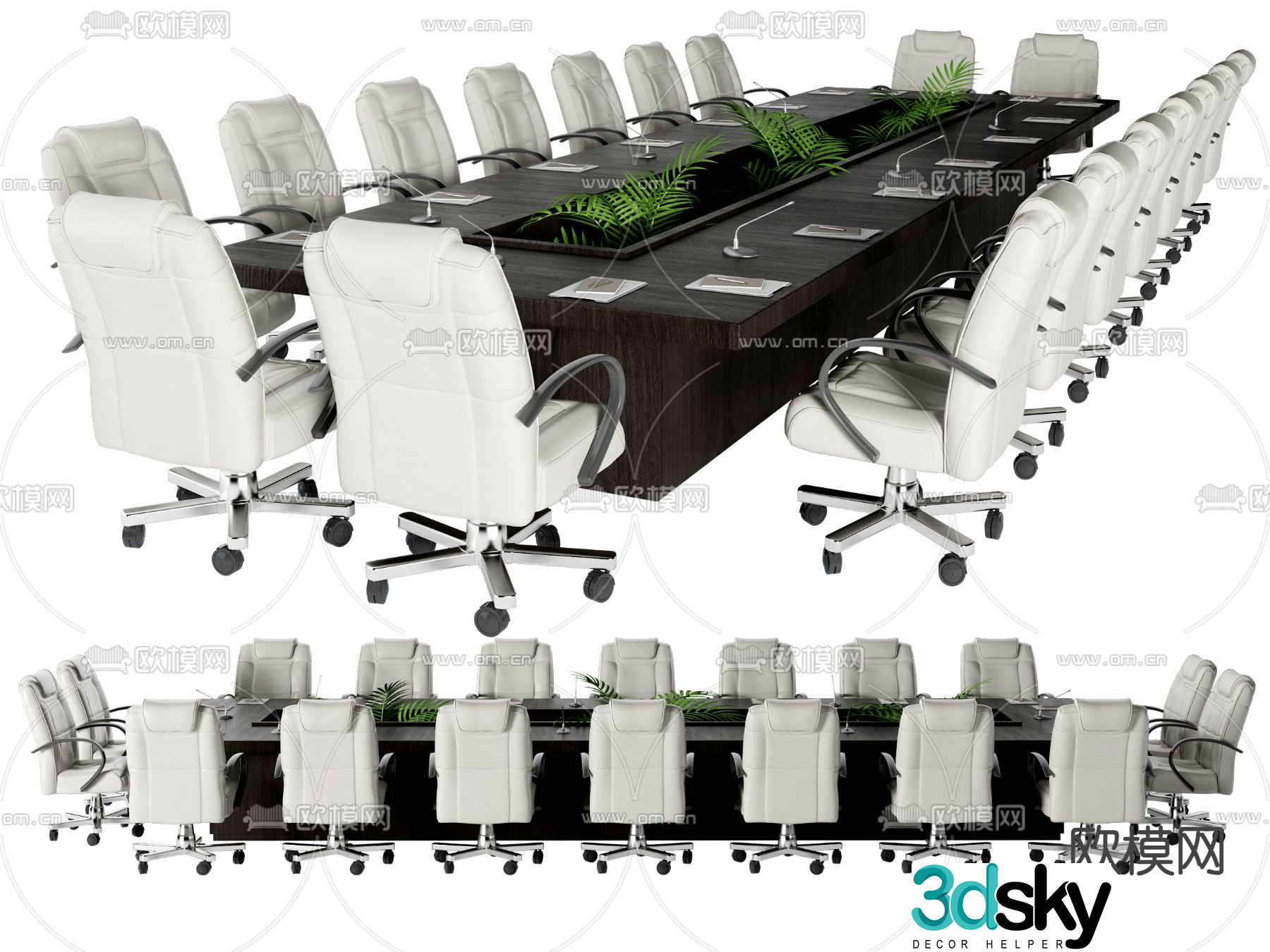Modern office desk and chair 3d model