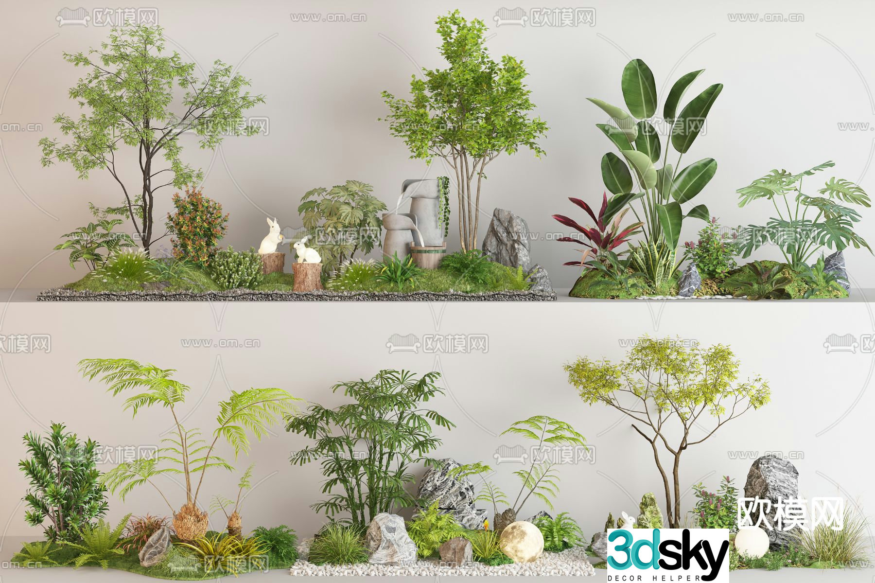 Landscape sketch plant landscaping plant pile 3D model