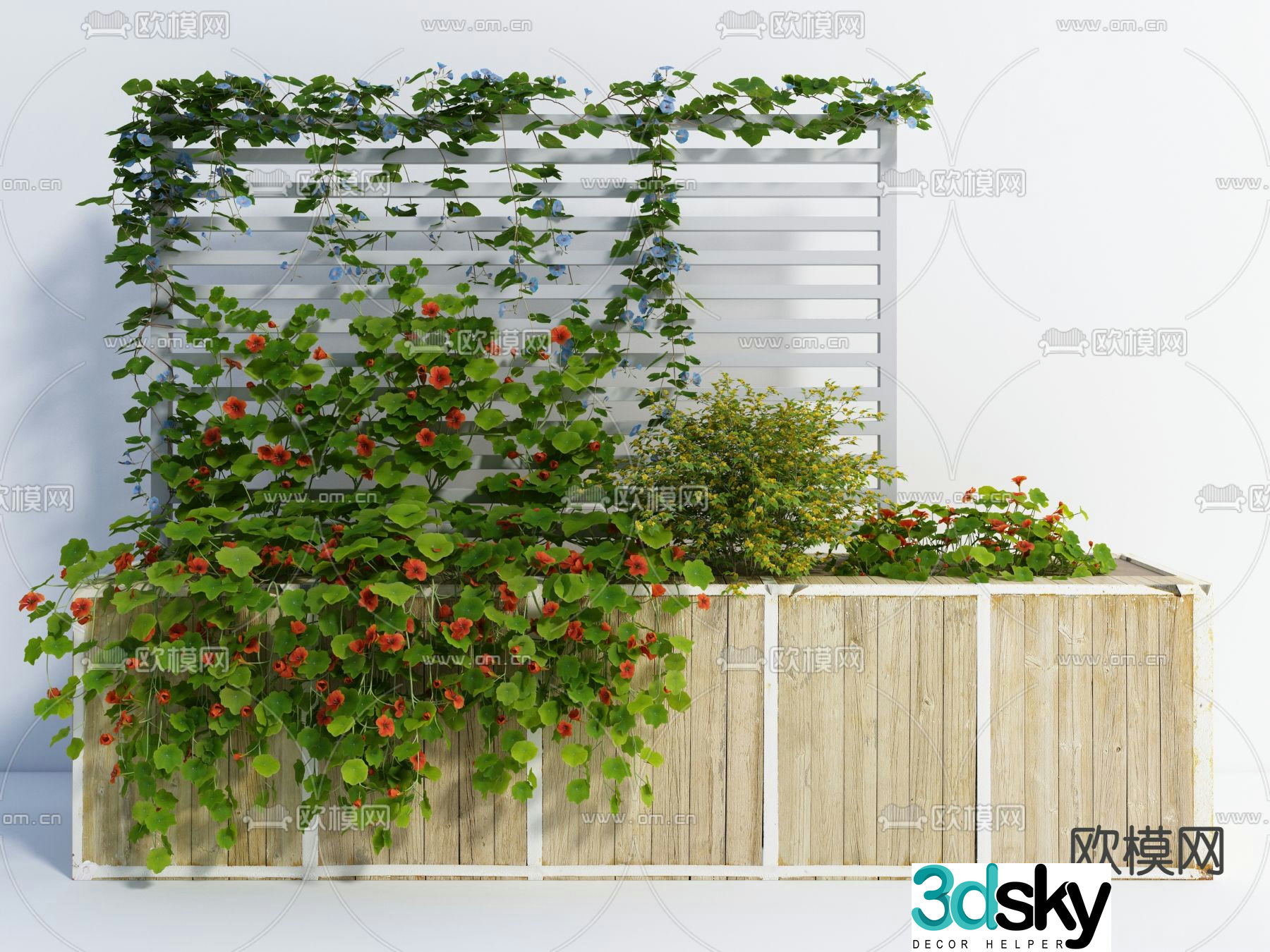 Plant pile plant wall green plant wall 3d model
