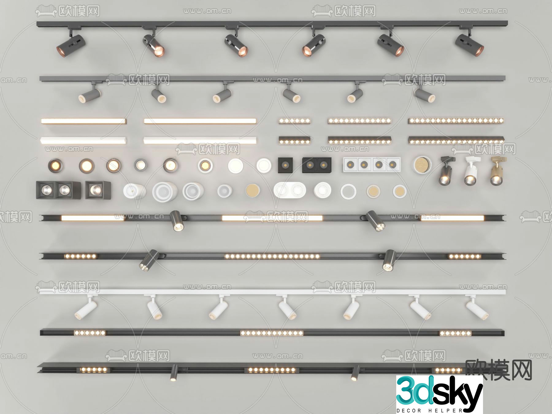 Simple downlight spotlight 3d model