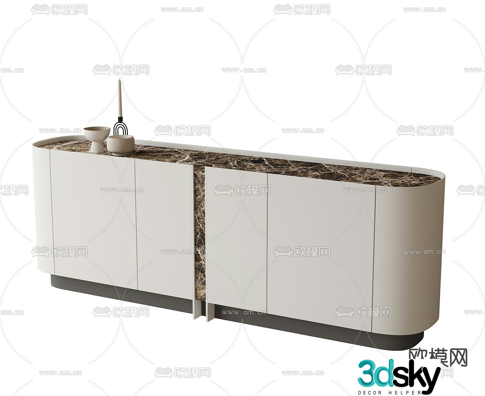 Modern entryway cabinet decorative cabinet storage cabinet 3d model