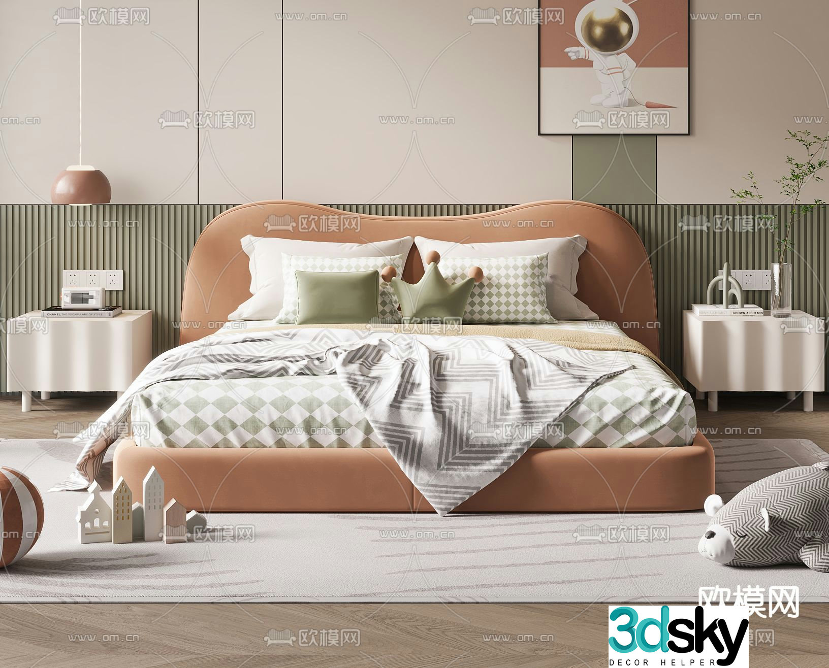 Modern children’s bed 3d model