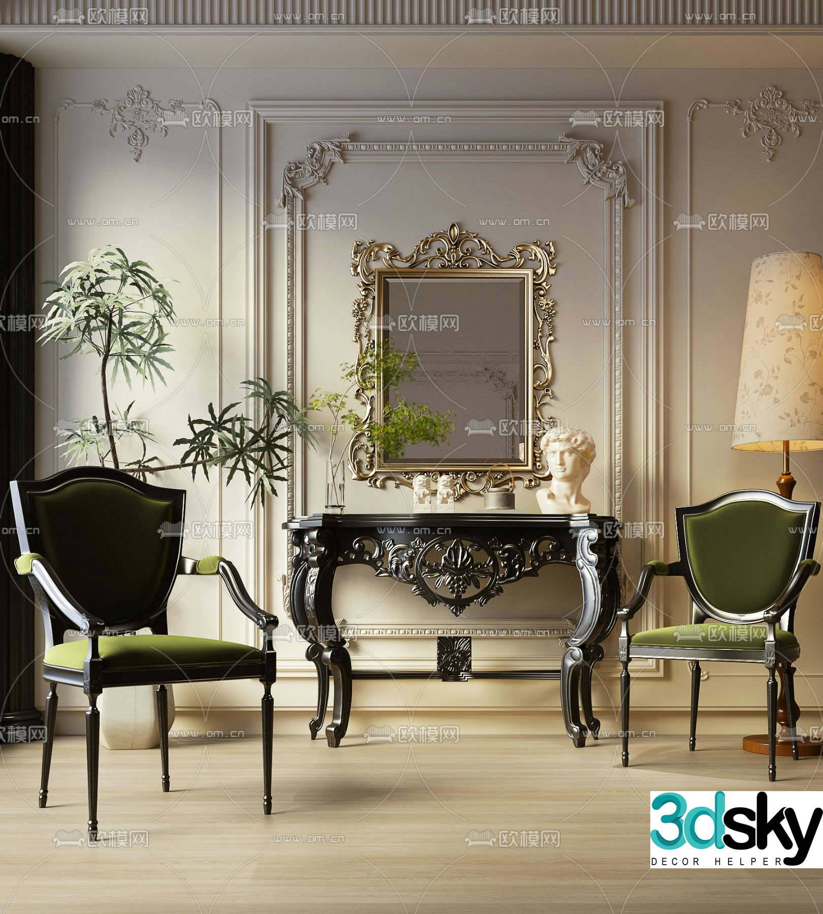 American leisure chair armchair 3d model