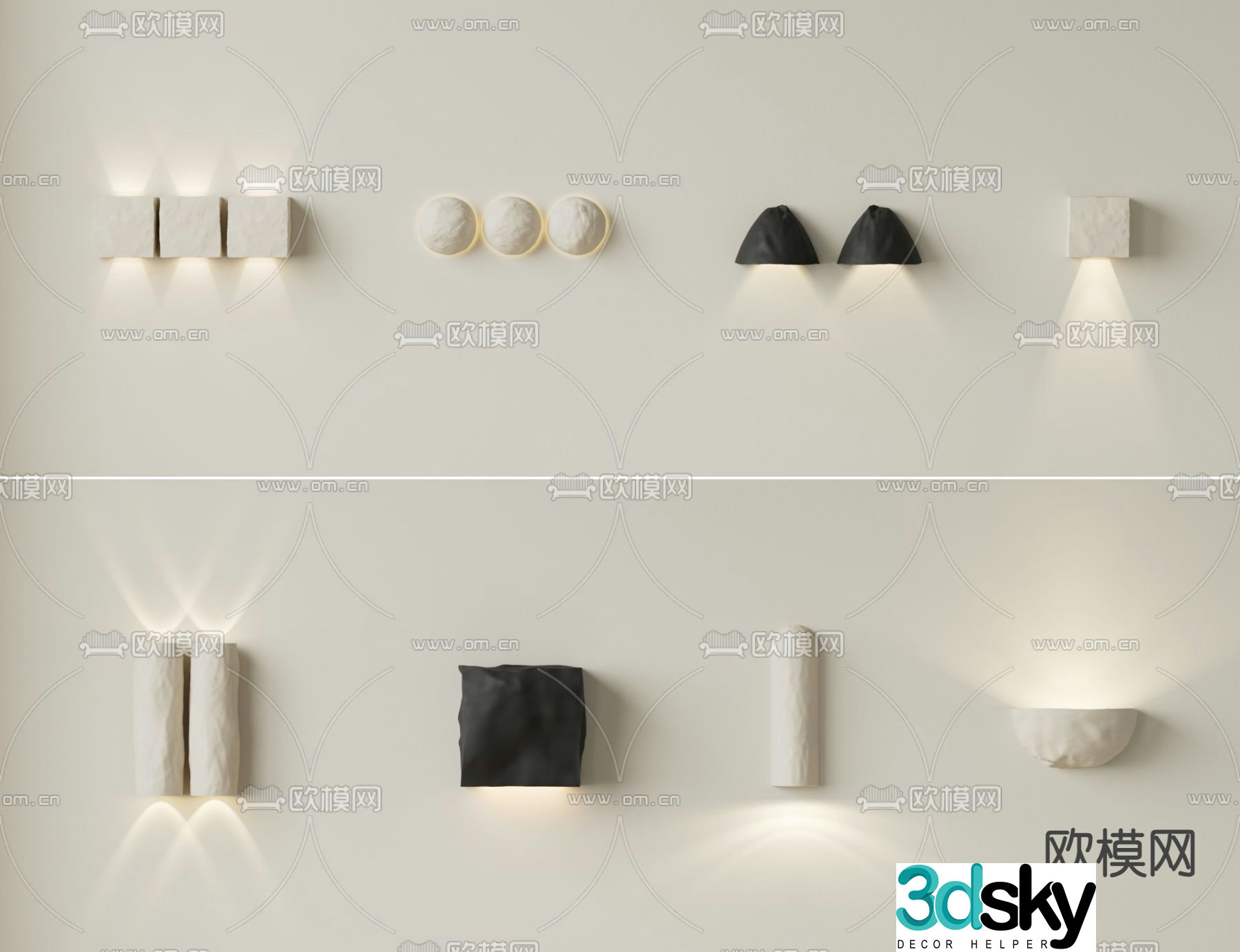 Wasabi wall lamp outdoor wall lamp gypsum lamp 3d model