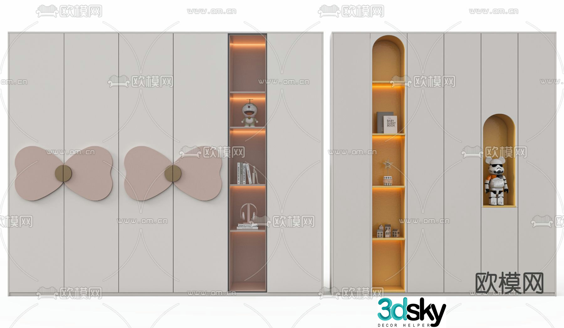 Modern children’s wardrobe 3d model