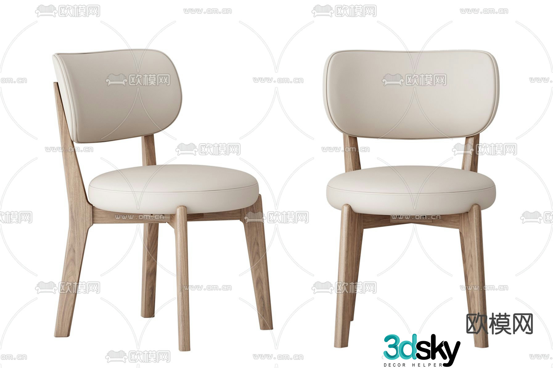Modern chair dining chair 3d model