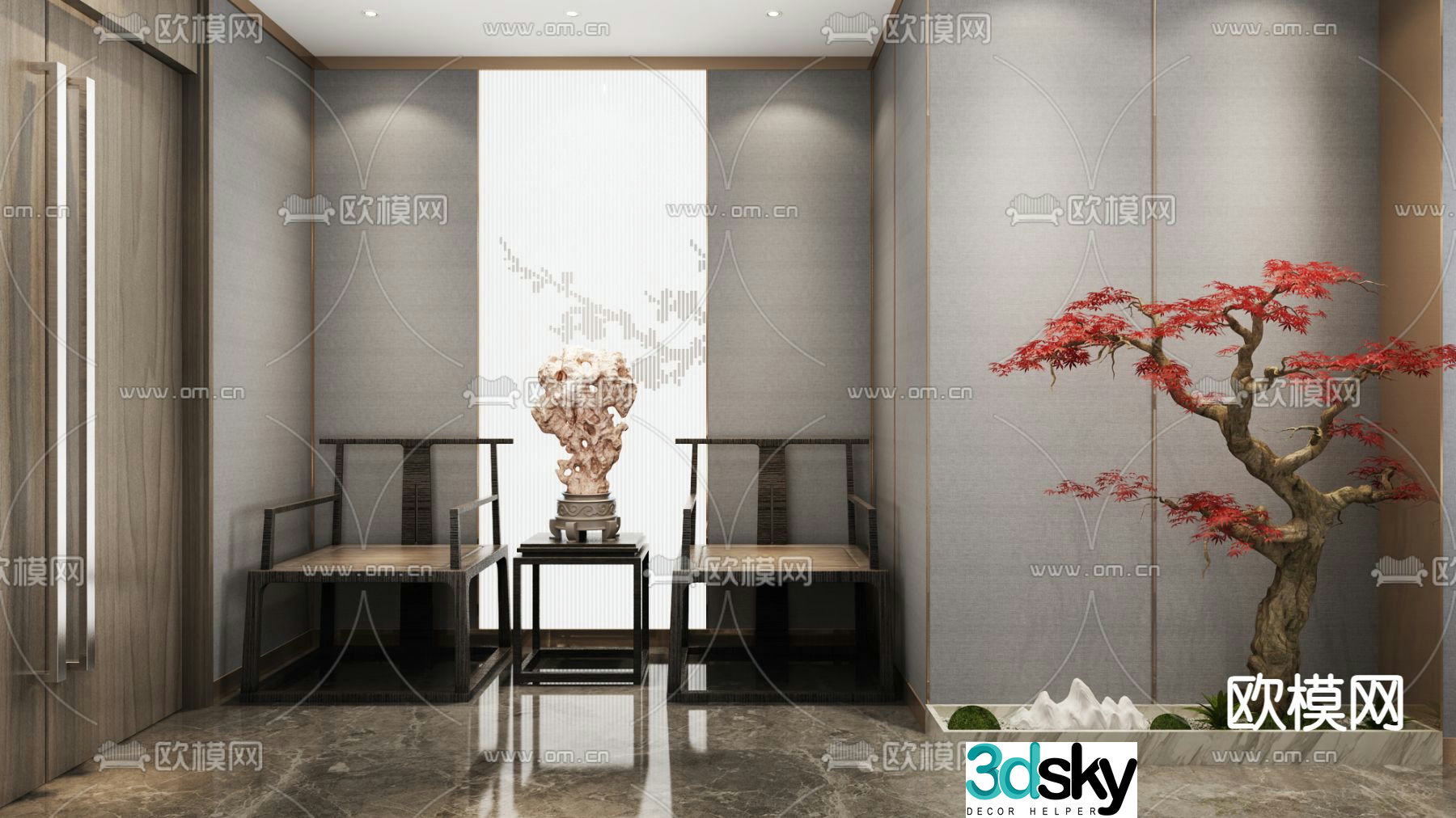 Chinese style chair leisure chair 3d model