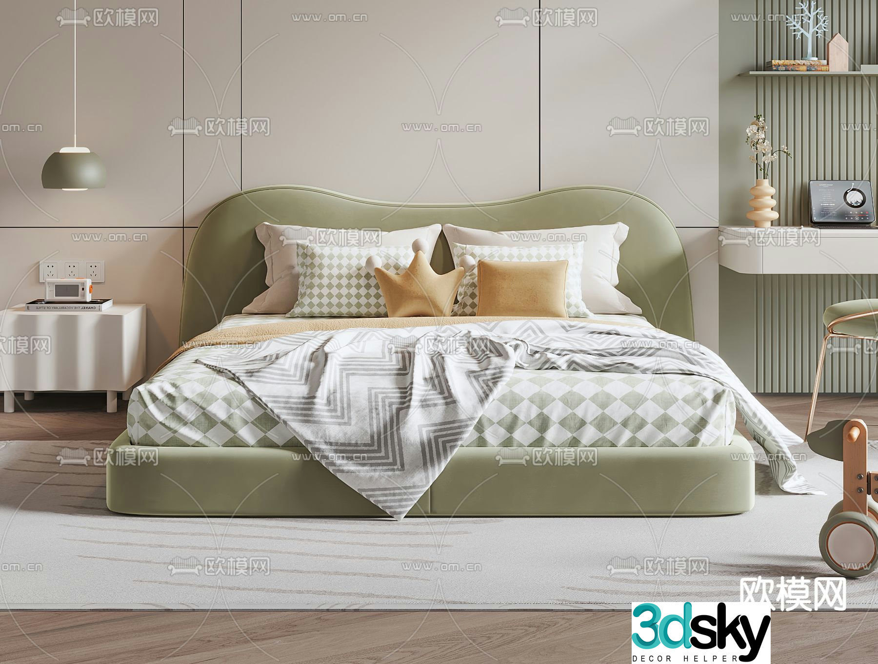Modern children’s bed 3d model