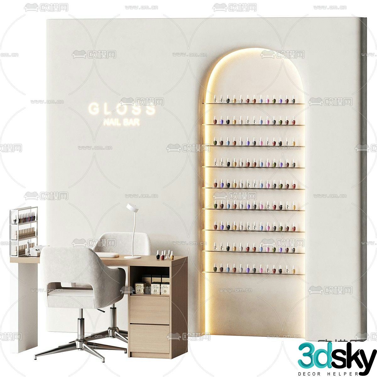Nail art display cabinet decorative cabinet 33d model