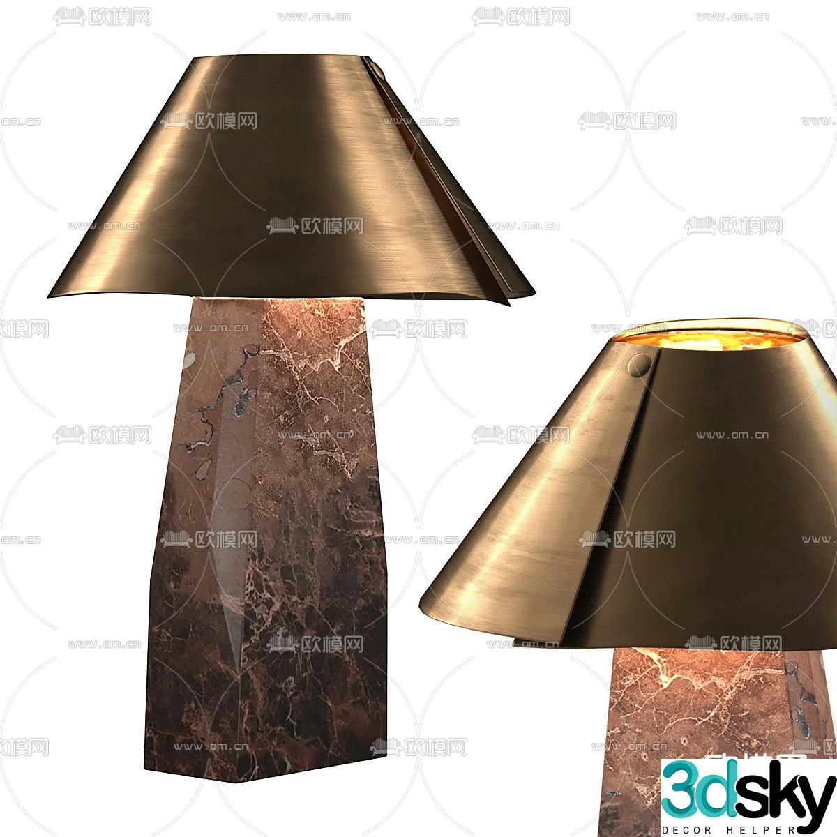 ADA light luxury desk lamp 3D model