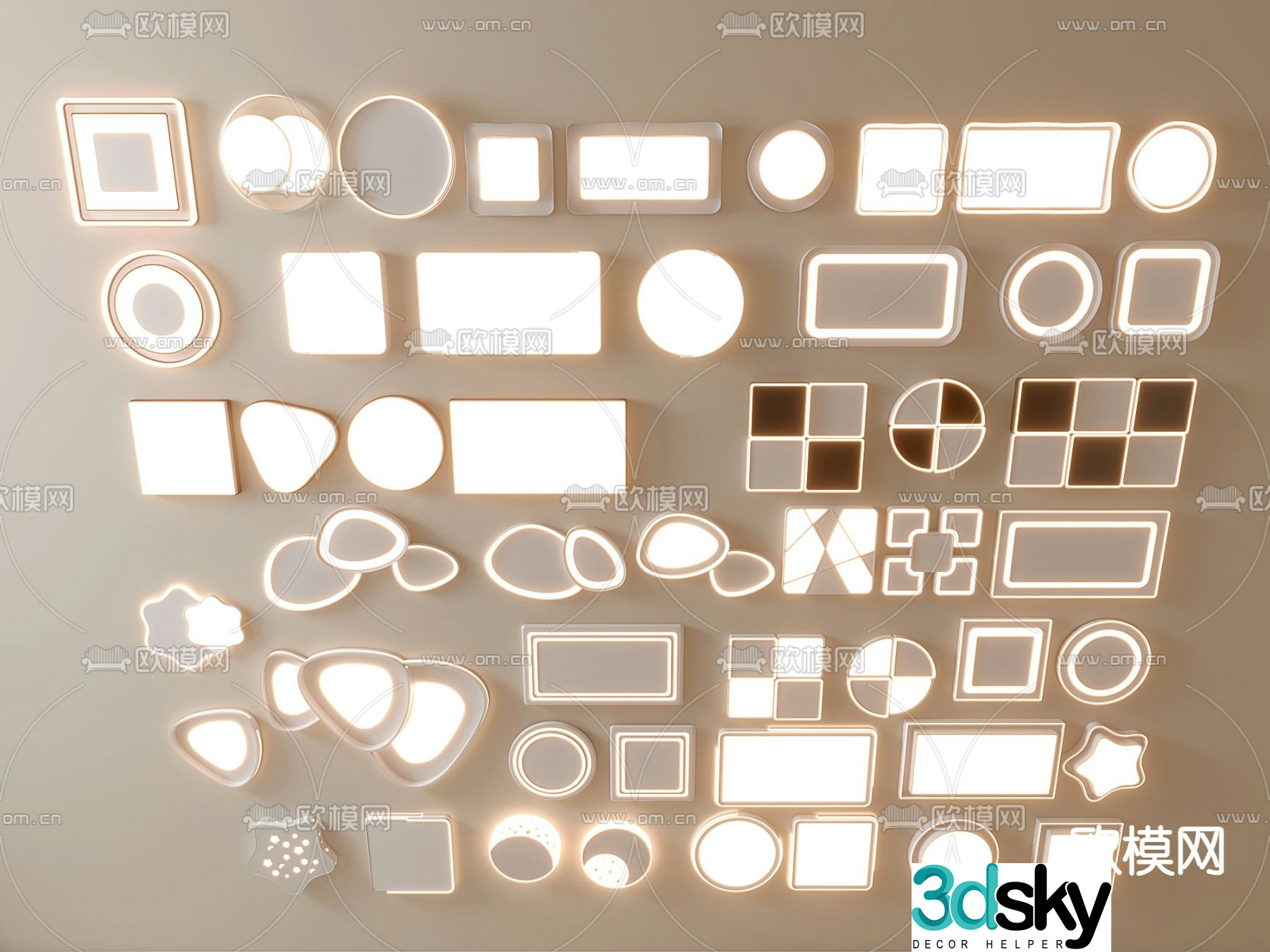 Simple ceiling lamp 3d model