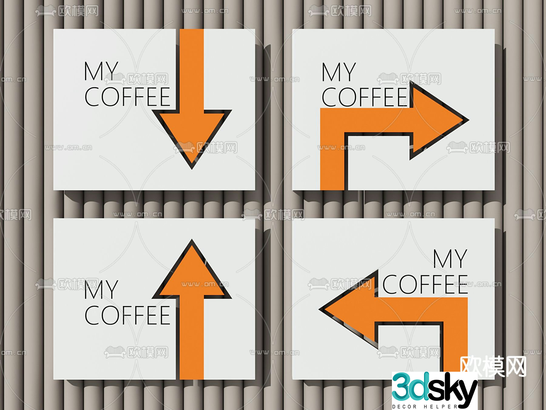3D model of store side signage