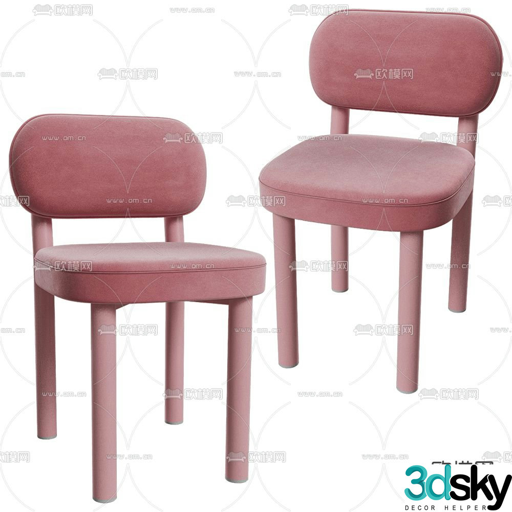 19.17.design pink chair dining chair 3d model