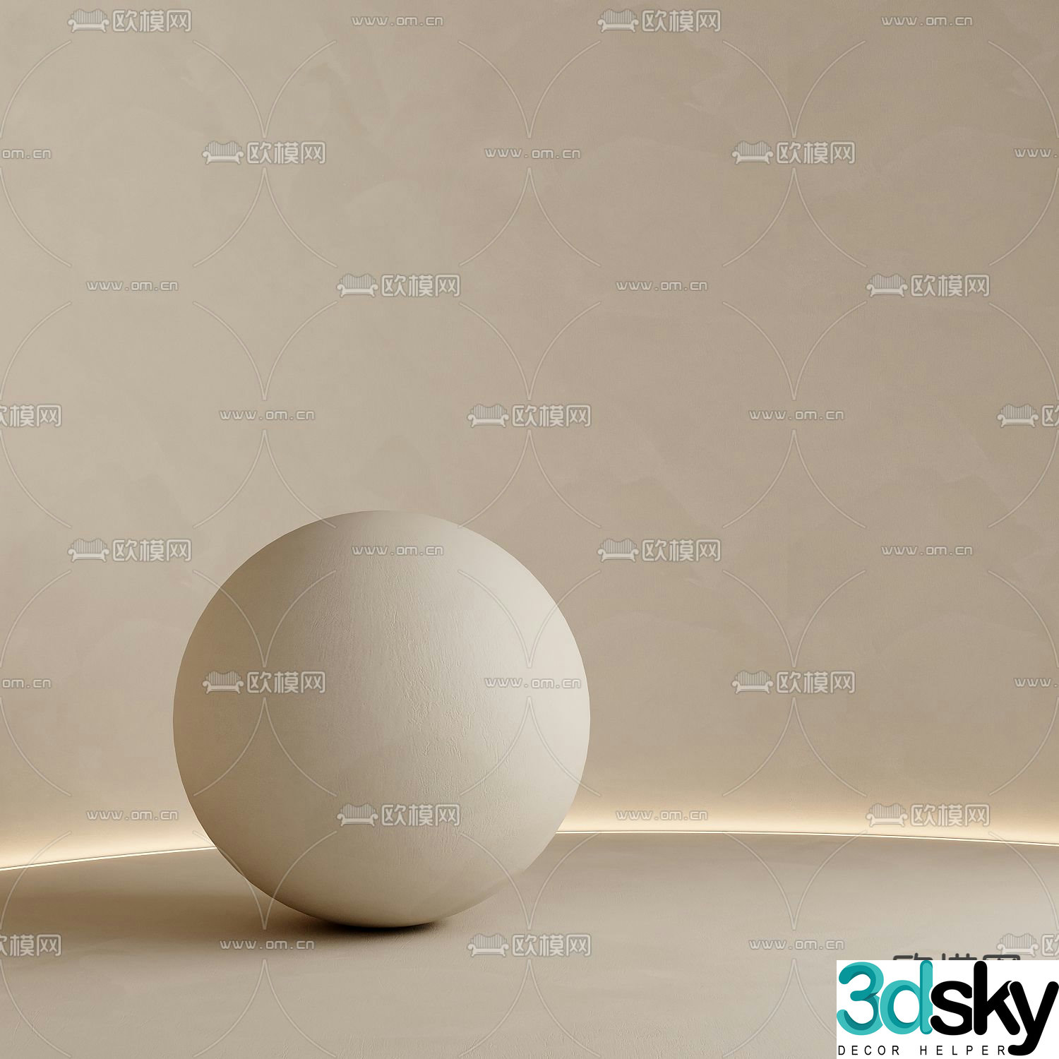 Microcement wall texture paint stone wall art paint 3d model