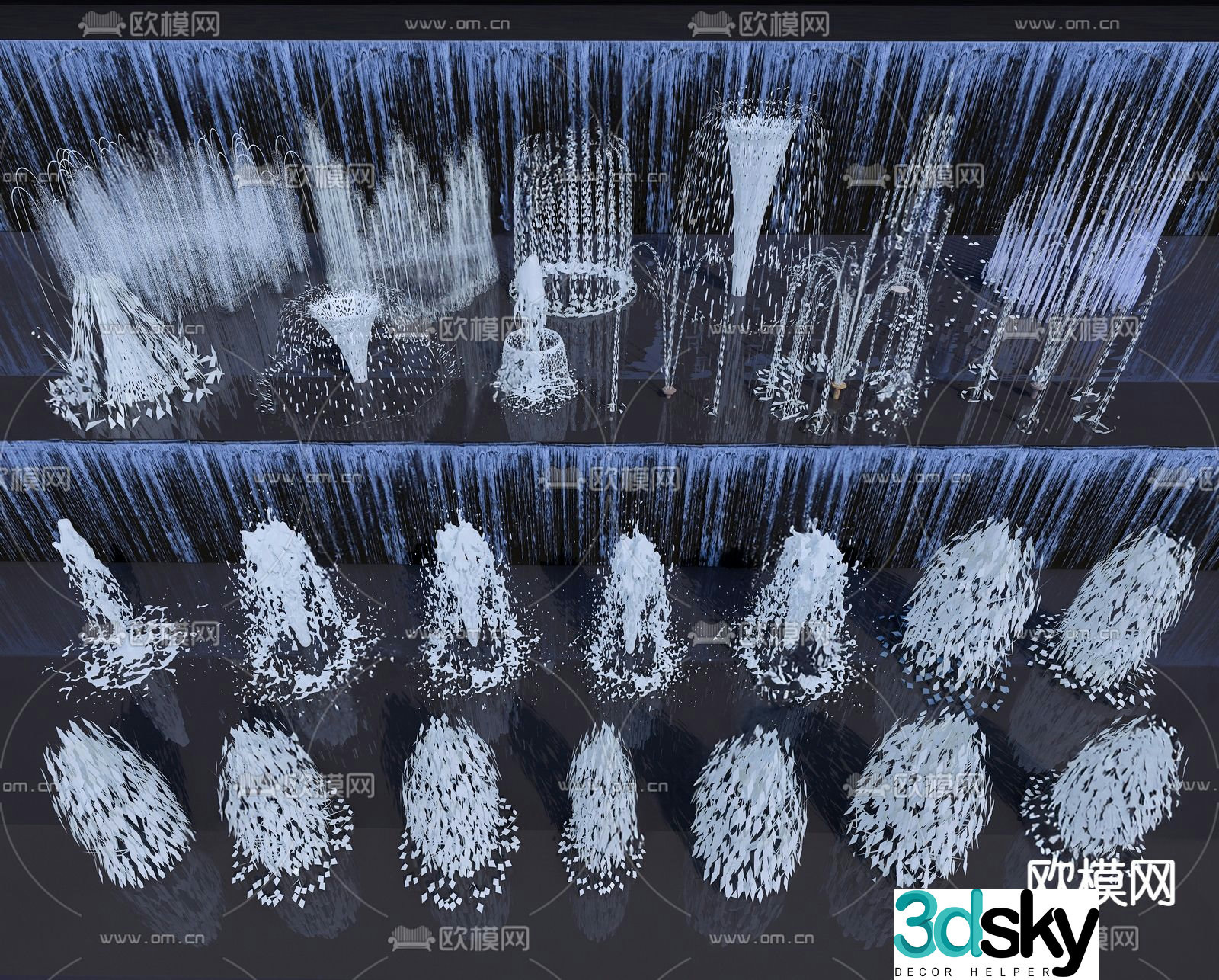 modern fountain fountain water feature 3d model