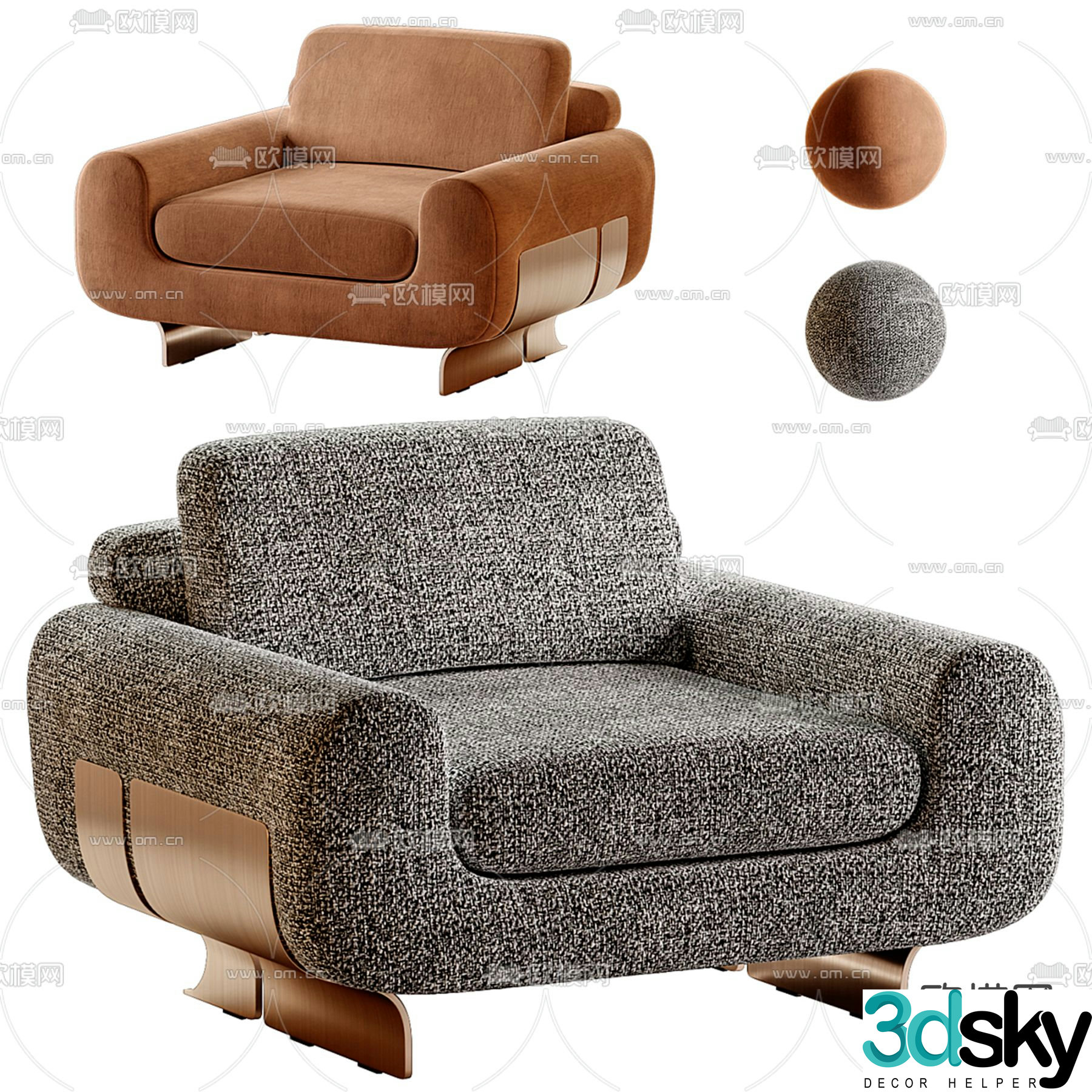 Single sofa 3d model