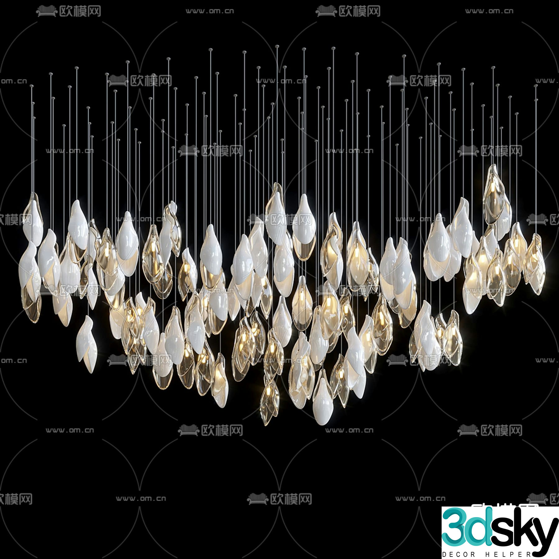 European crystal chandelier decorative chandelier 3d model