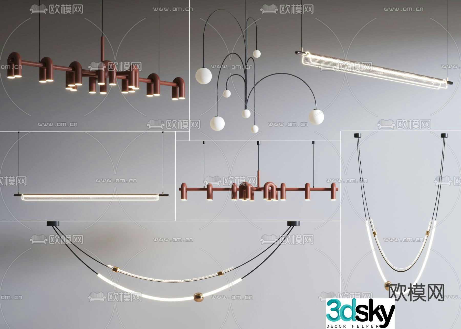 Modern chandelier metal chandelier living room chandelier 3d model