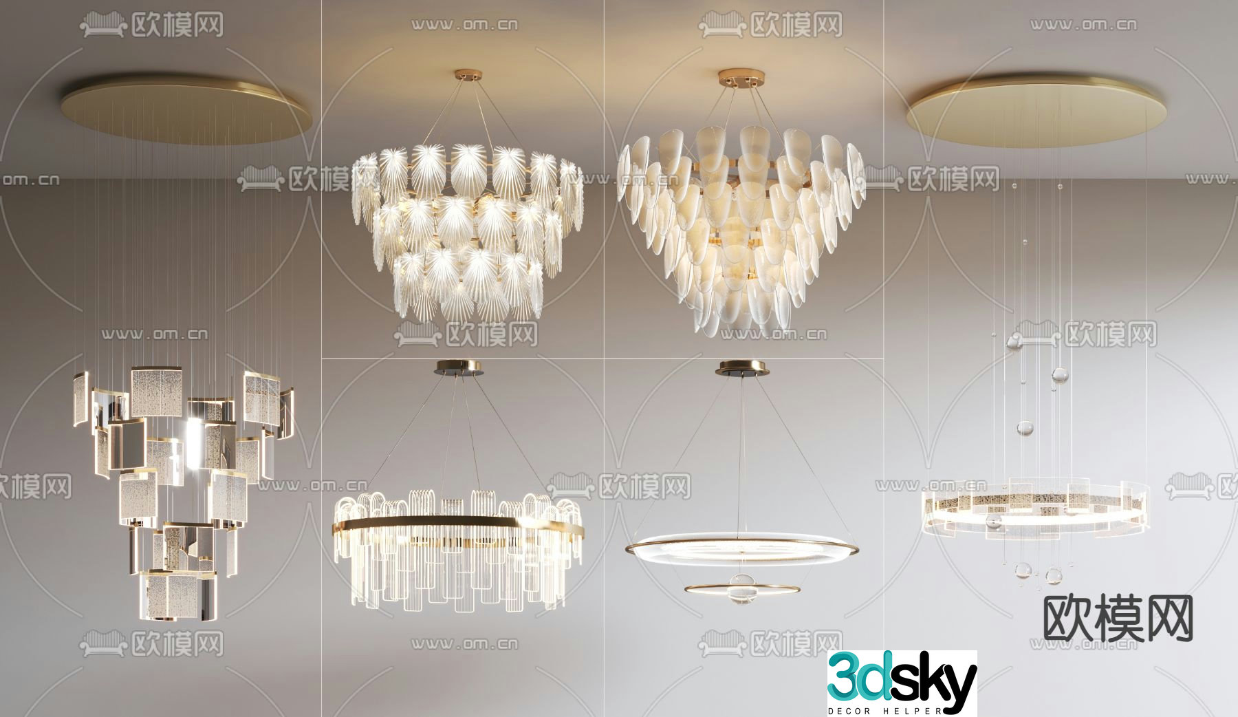 modern chandelier crystal chandelier glass chandelier 3d model