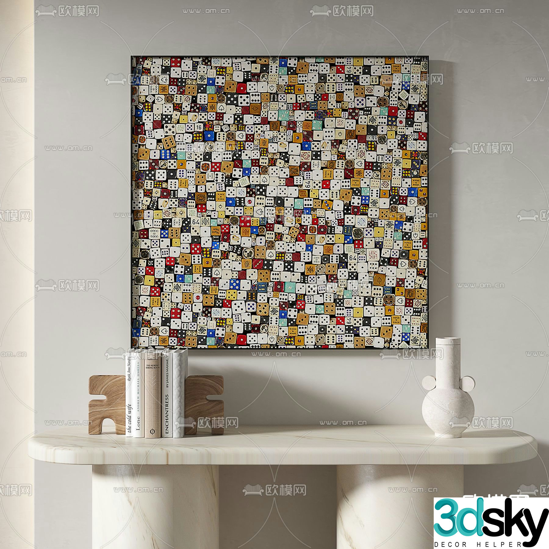 Modern hanging paintings decorative painting 3d model