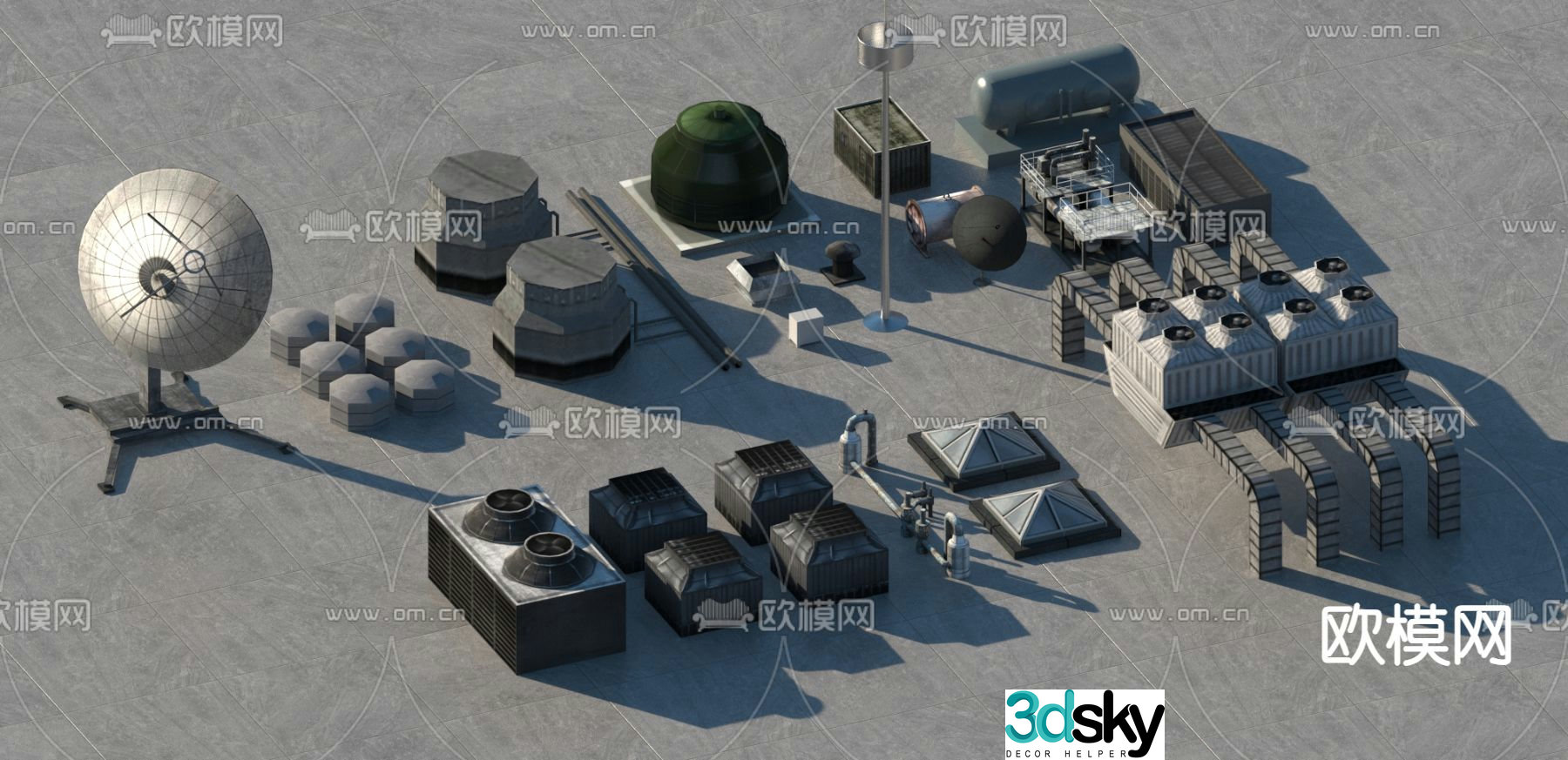 Roof pipe water tank ventilation equipment 3d model