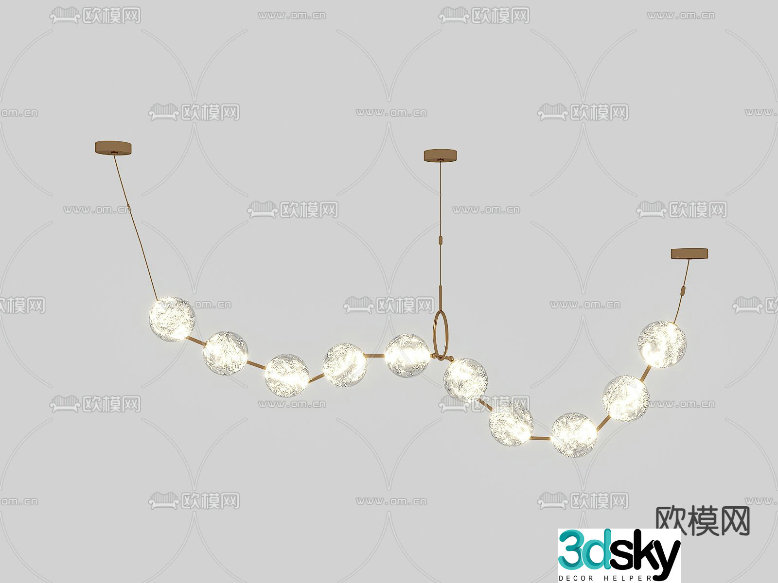 Light luxury chandeliers Restaurant chandeliers 3D model