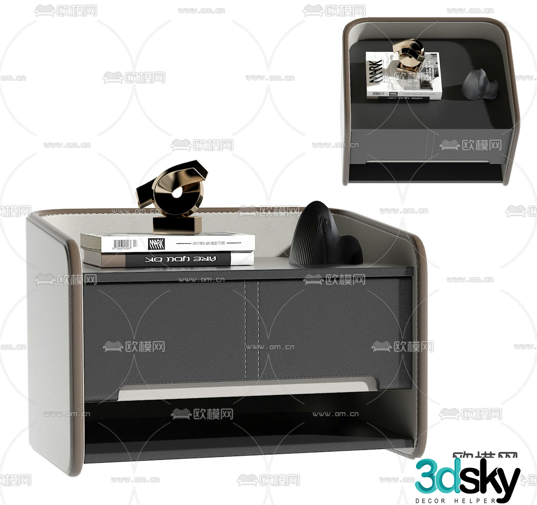 Modern storage cabinet chest of drawers bedside table 3D model