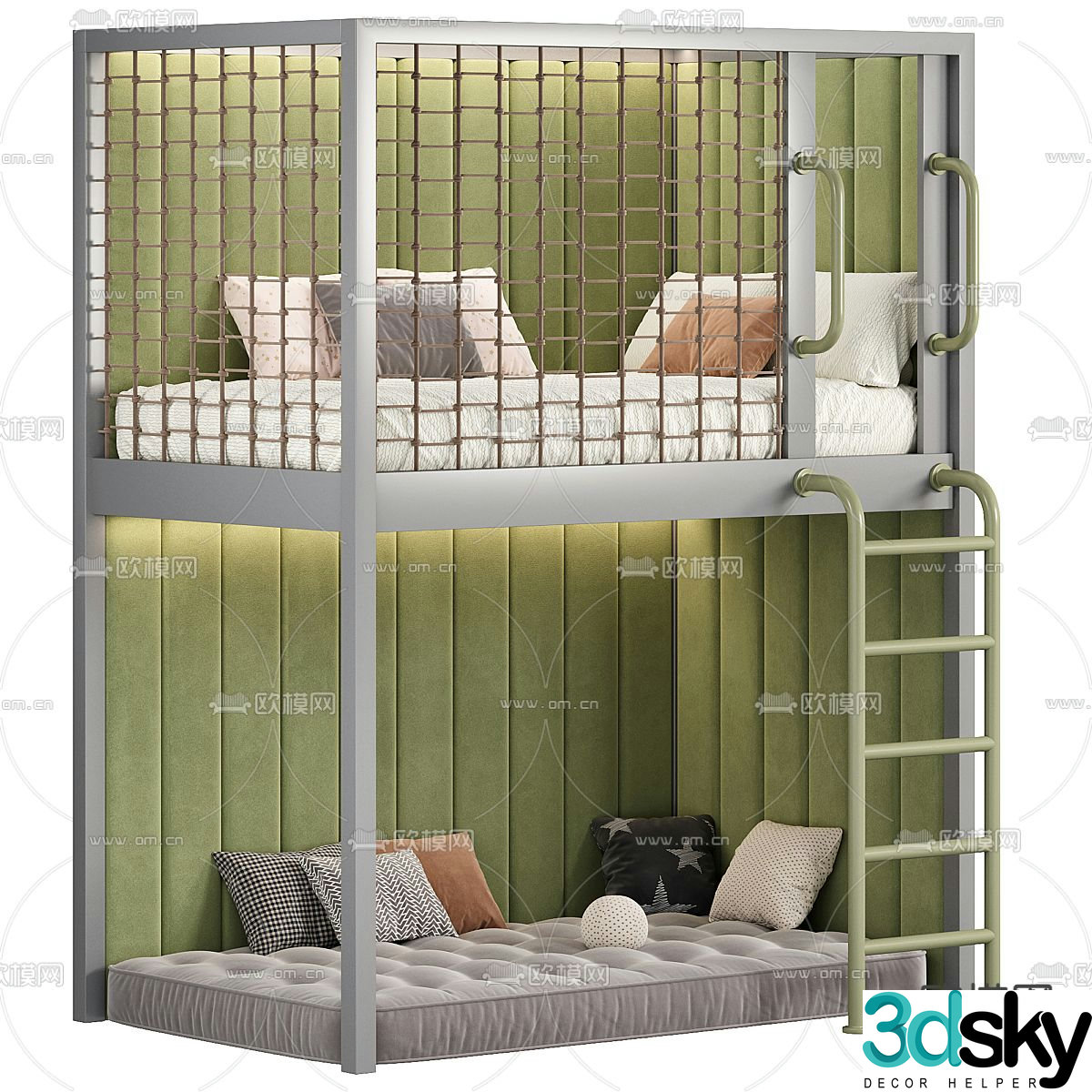 Modern bunk bed bunk bed children’s bed 3d model