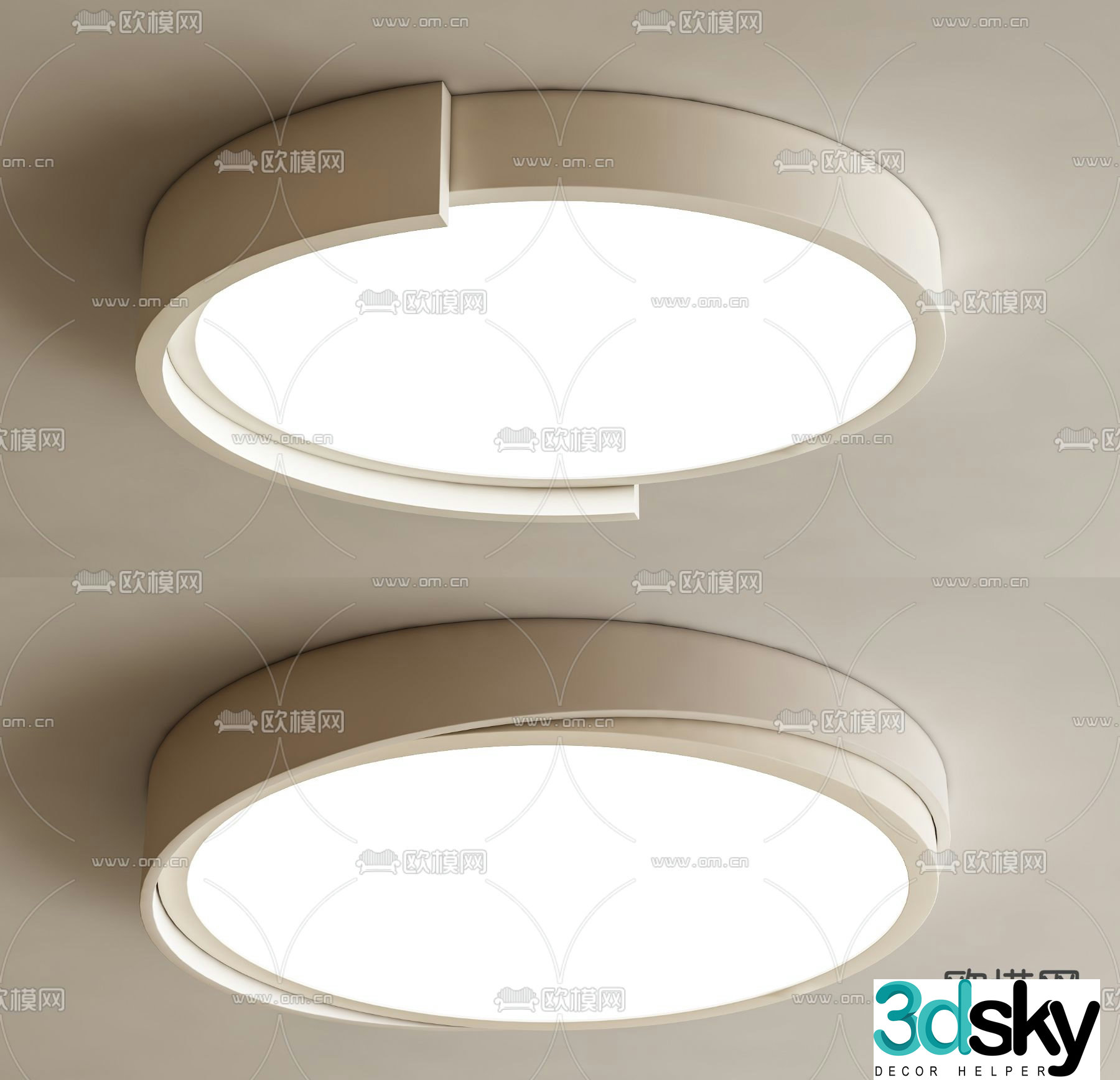 Minimalist round ceiling lamp 3d model