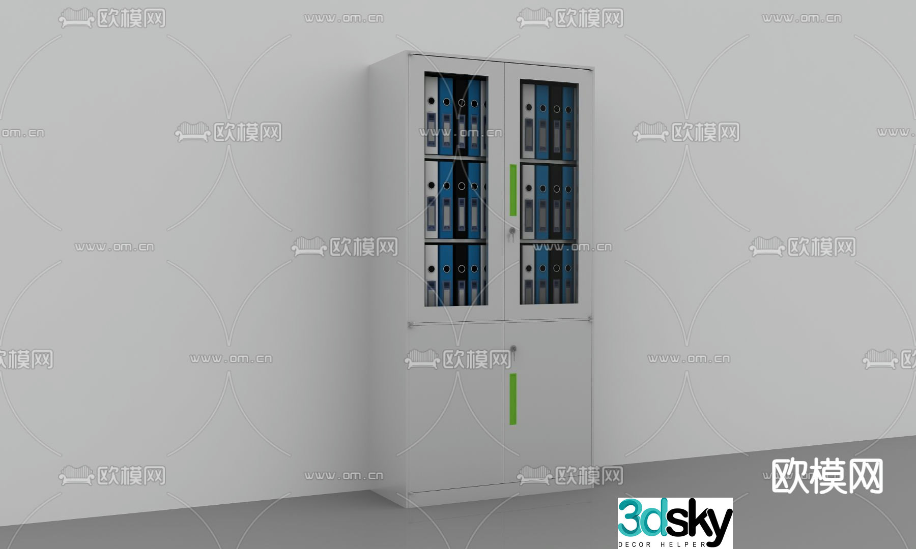 Steel filing cabinet 3d model