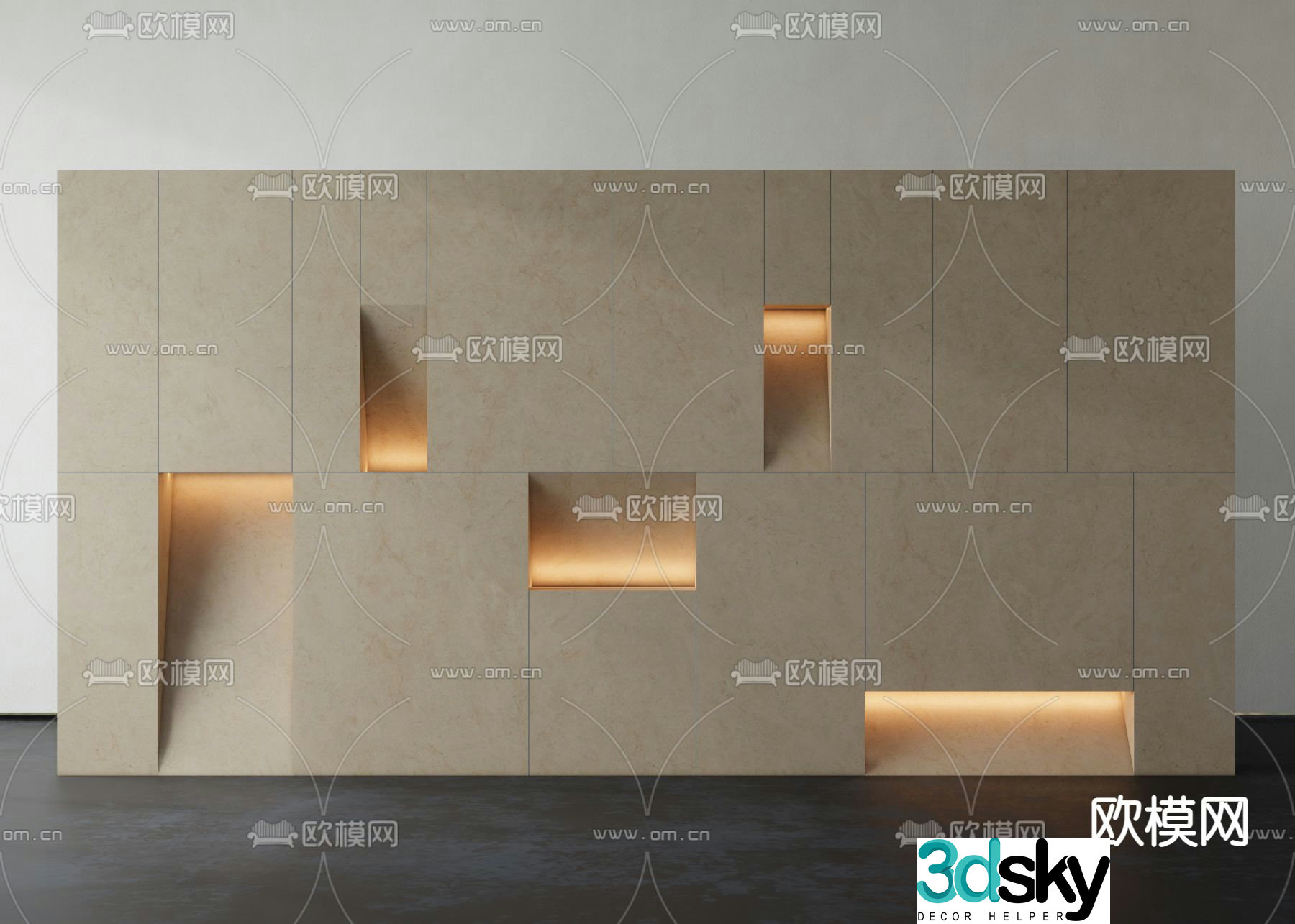 Modeling wall modeling partition background wall 3d model